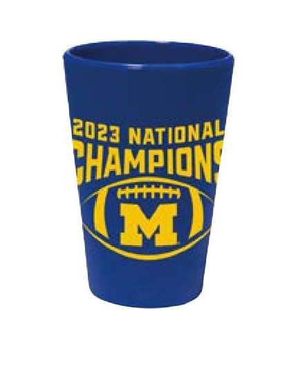 Michigan Wolverines 2024 CFP NCAA National Champs Silishot Silicone Unbreakable Shot Glass - 757 Sports Collectibles