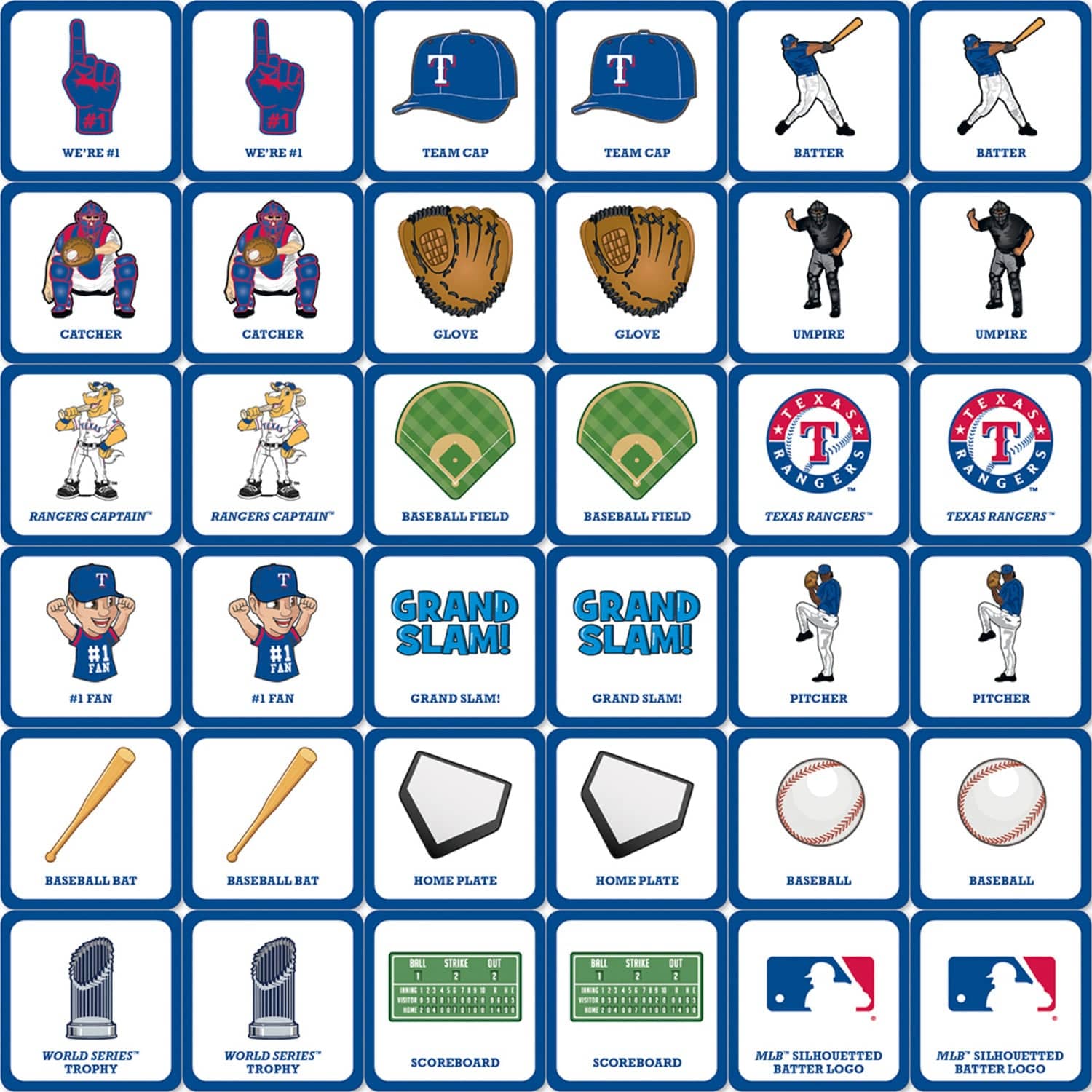 Texas Rangers Memory Matching Game - Sports Gifts, Sports Memorabilia, Sports Collectibles, Fan Shop