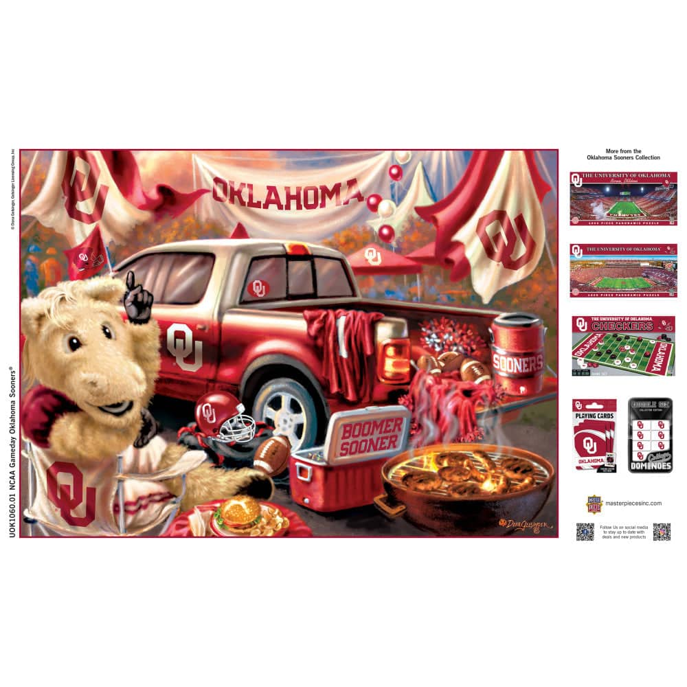 Oklahoma Sooners Gameday 1000 Piece Jigsaw Puzzle - Sports Gifts, Sports Memorabilia, Sports Collectibles, Fan Shop