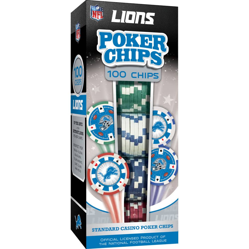 Detroit Lions 100-Piece Poker Chip Set