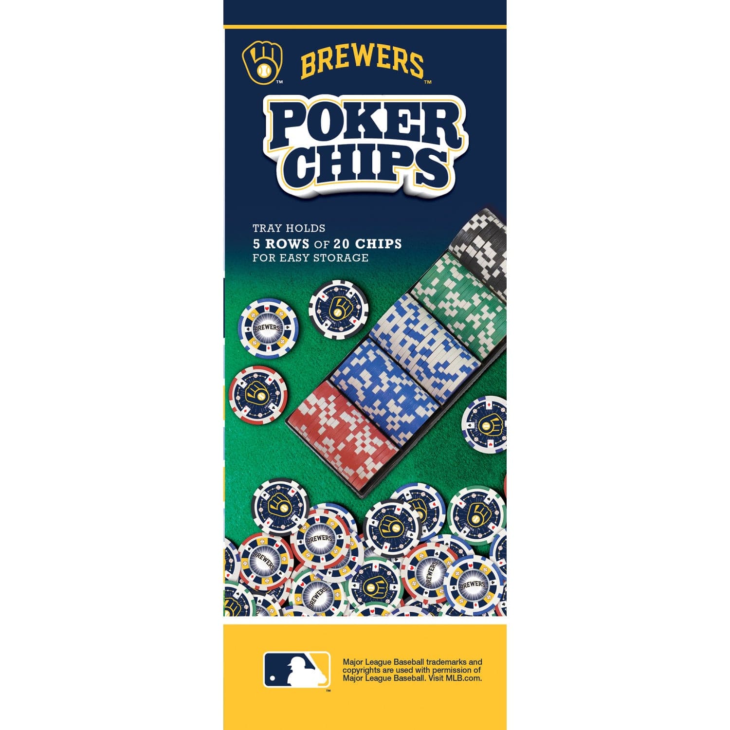 Milwaukee Brewers 100-Piece Poker Chip Set - Sports Gifts, Sports Memorabilia, Sports Collectibles, Fan Shop