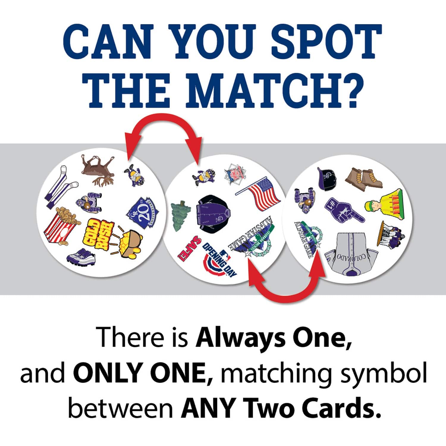 Colorado Rockies Spot It! Card Game - Sports Gifts, Sports Memorabilia, Sports Collectibles, Fan Shop