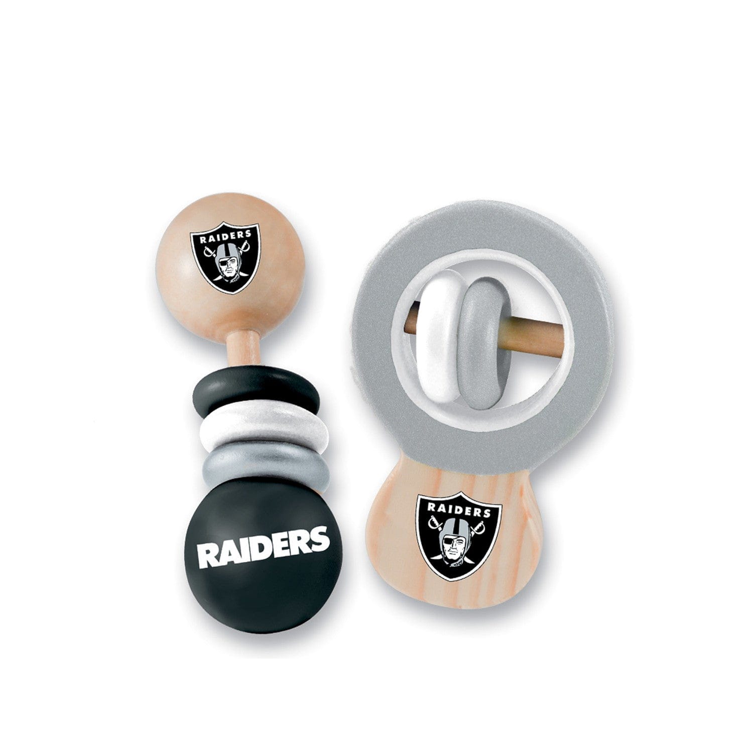Las Vegas Raiders Baby Rattles 2-Pack - Sports Gifts, Sports Memorabilia, Sports Collectibles, Fan Shop