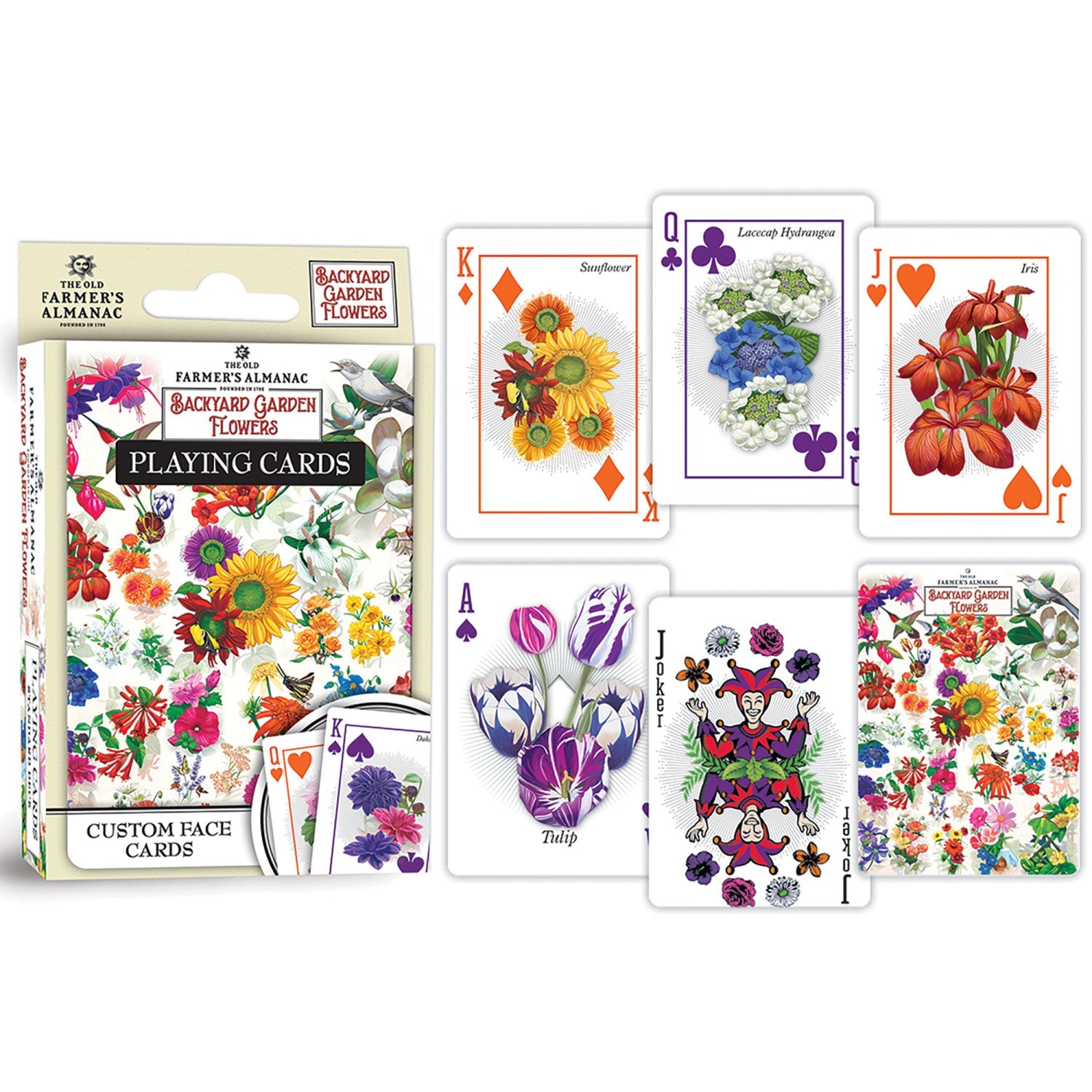 Farmer's Almanac - Backyard Garden Flowers Playing Cards - 54 Card Deck - 757 Sports Collectibles