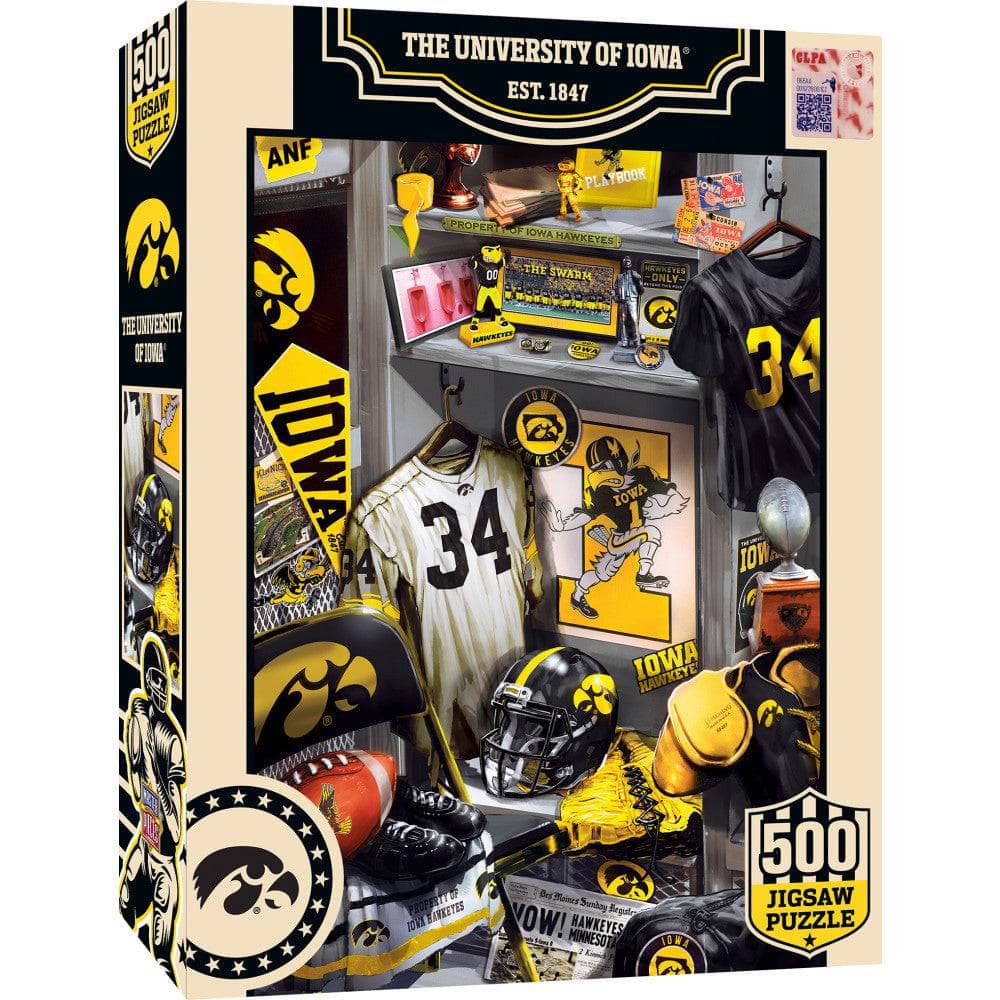 Iowa Hawkeyes Locker Room 500-Piece Jigsaw Puzzle - Sports Gifts, Sports Memorabilia, Sports Collectibles, Fan Shop
