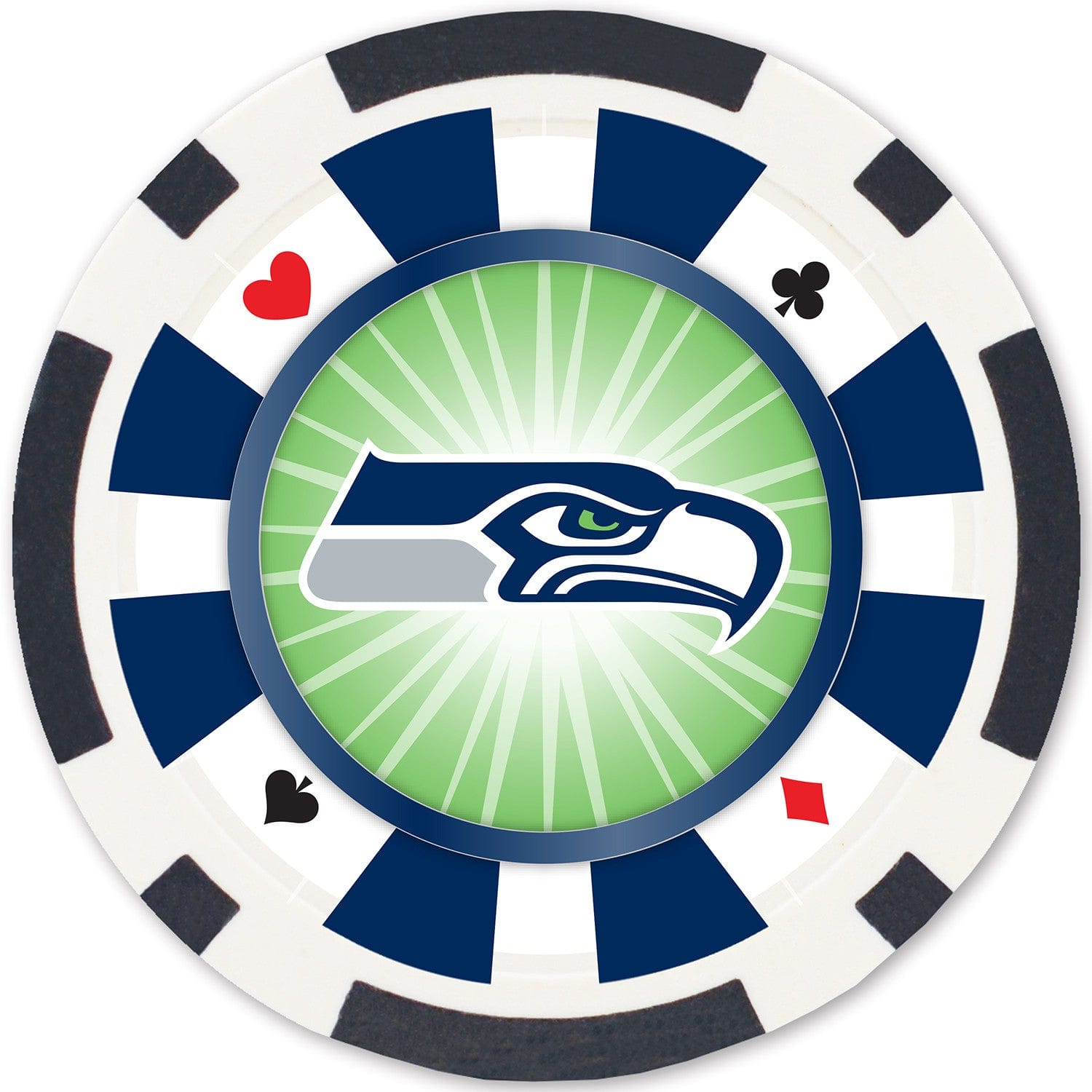 Seattle Seahawks 100 Piece Poker Chip Set - Sports Gifts, Sports Memorabilia, Sports Collectibles, Fan Shop