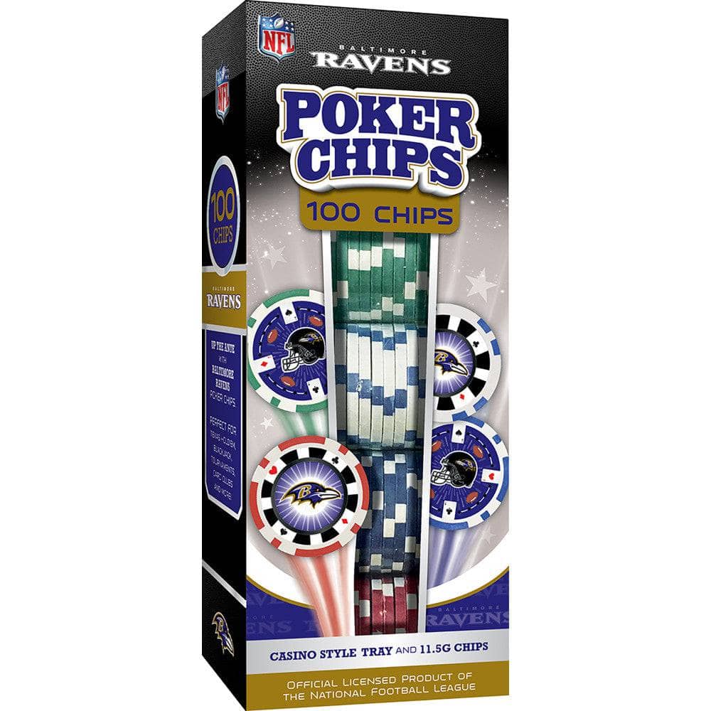 Baltimore Ravens 100-Piece Poker Chip Set - Sports Gifts, Sports Memorabilia, Sports Collectibles, Fan Shop