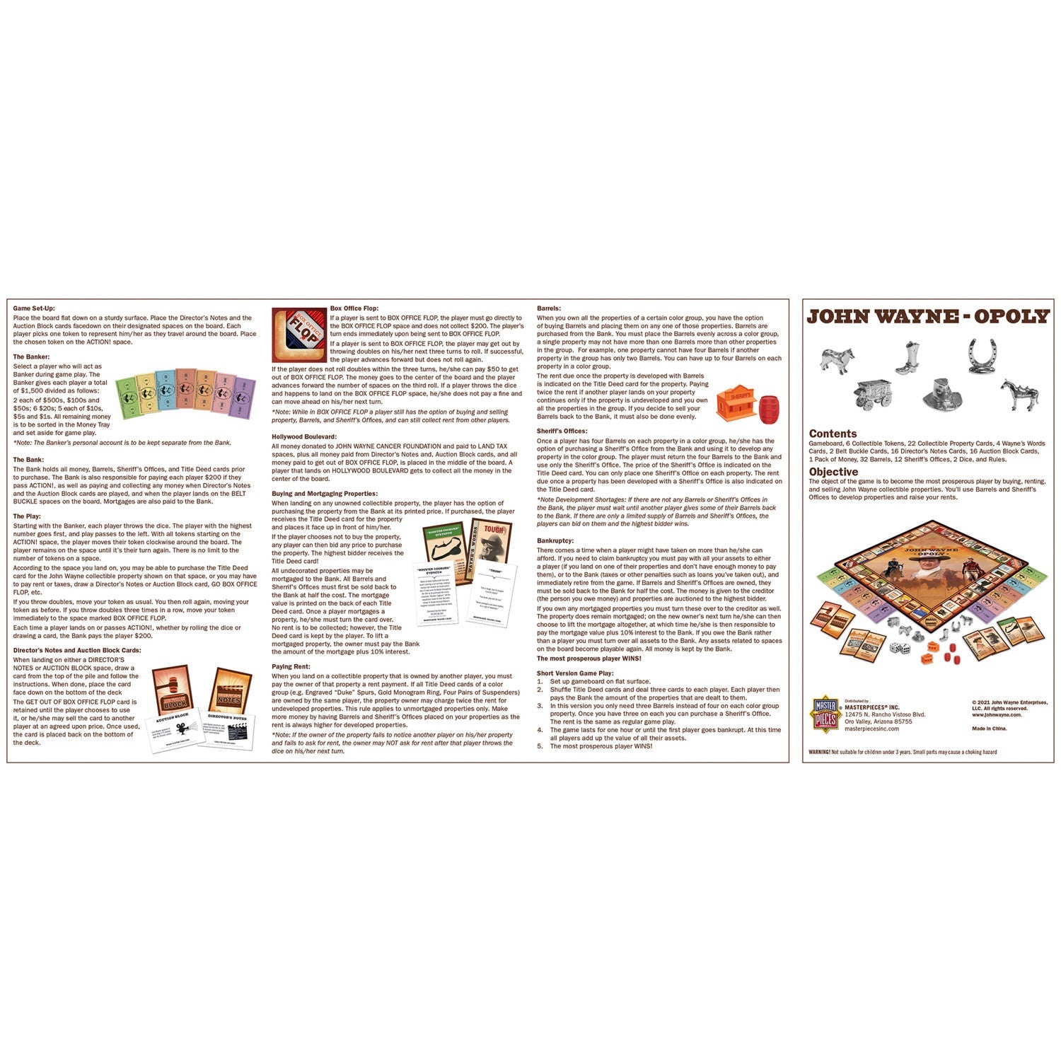 John Wayne Opoly - 757 Sports Collectibles