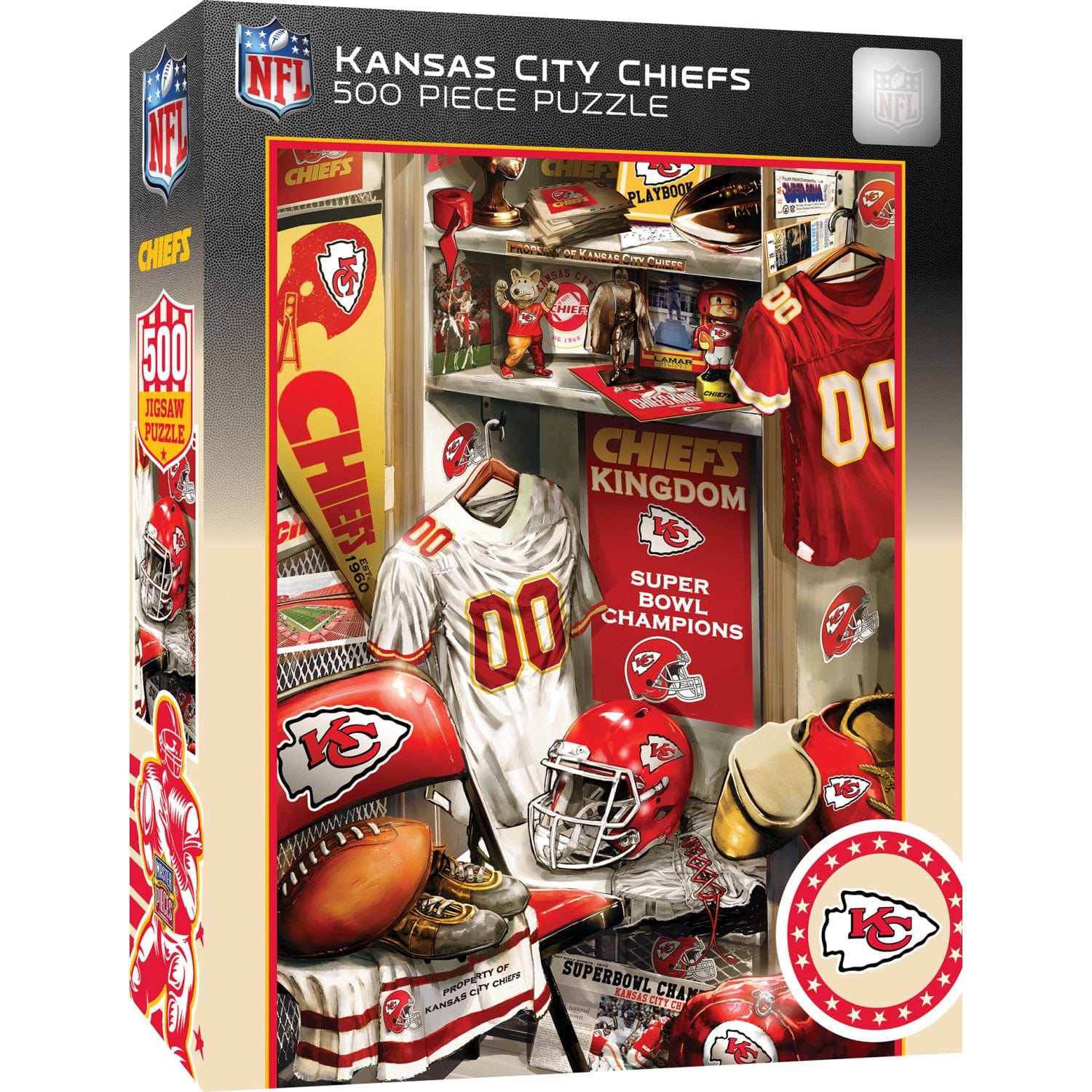 Kansas City Chiefs Locker Room 500 Piece Jigsaw Puzzle - Sports Gifts, Sports Memorabilia, Sports Collectibles, Fan Shop