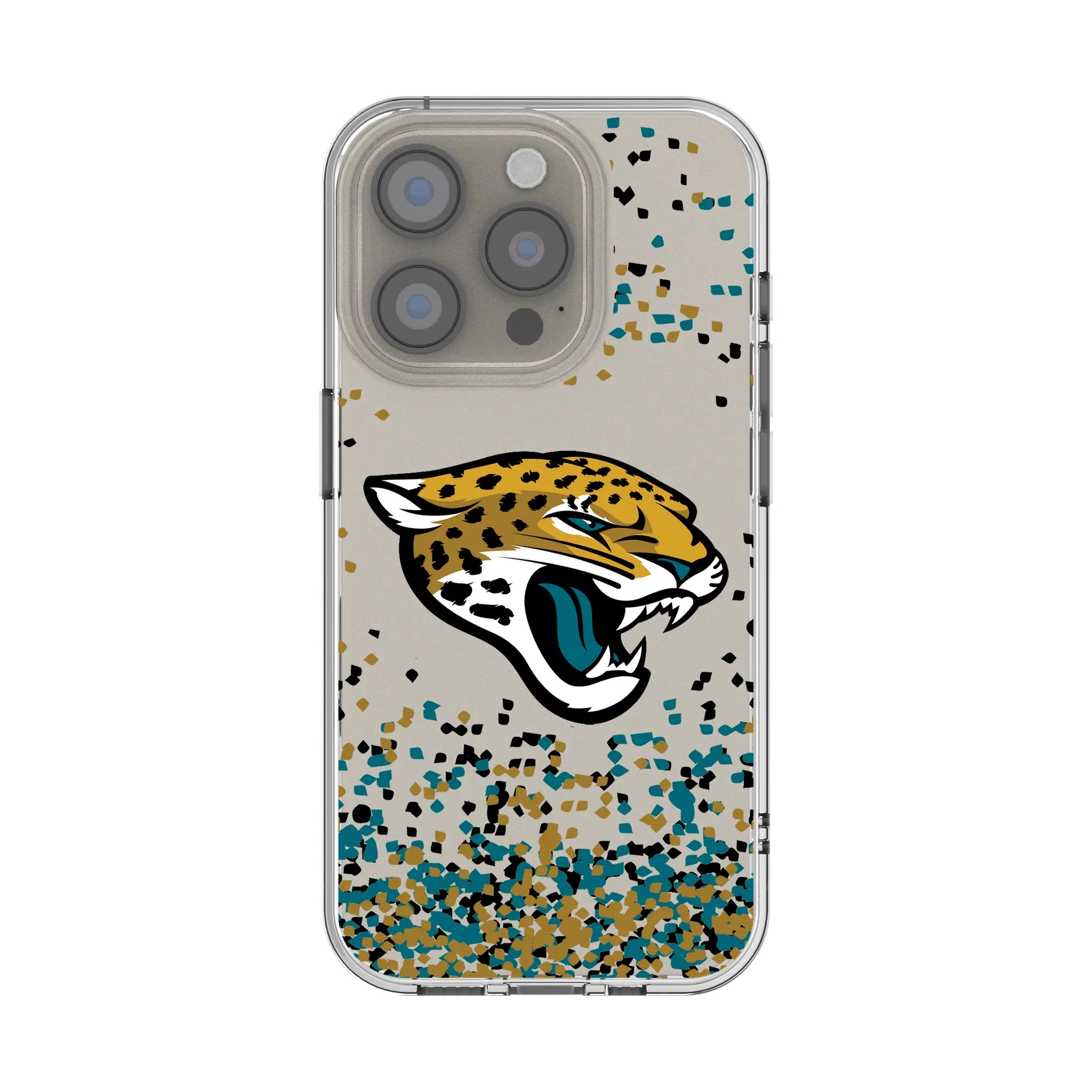Jacksonville Jaguars Confetti Clear Phone Case for Apple iPhone