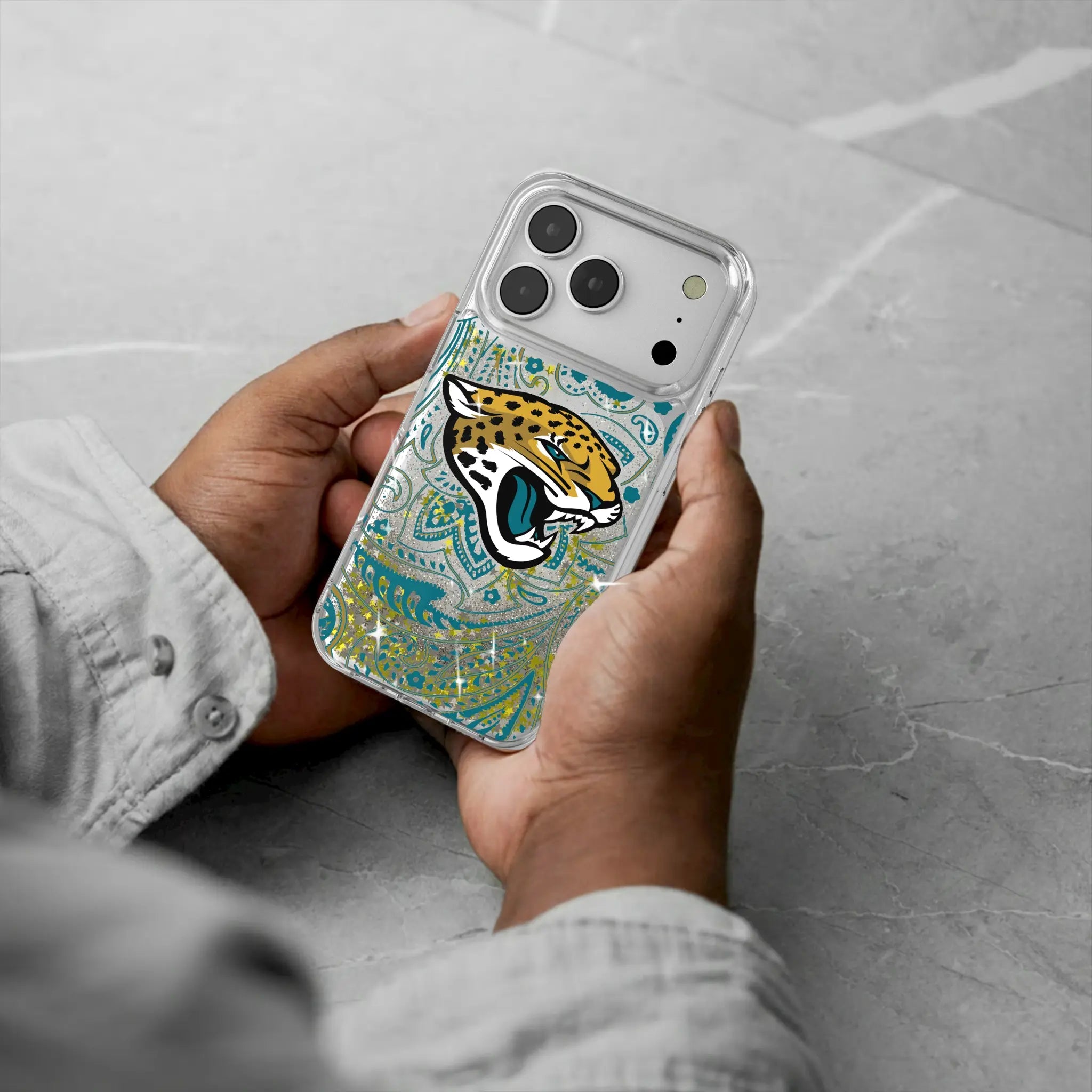 Jacksonville Jaguars Paisley Glitter Phone Case