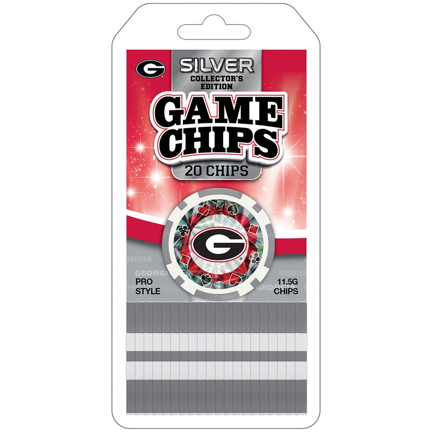 Georgia Bulldogs 20-Piece Poker Chip Set - Sports Gifts, Sports Memorabilia, Sports Collectibles, Fan Shop