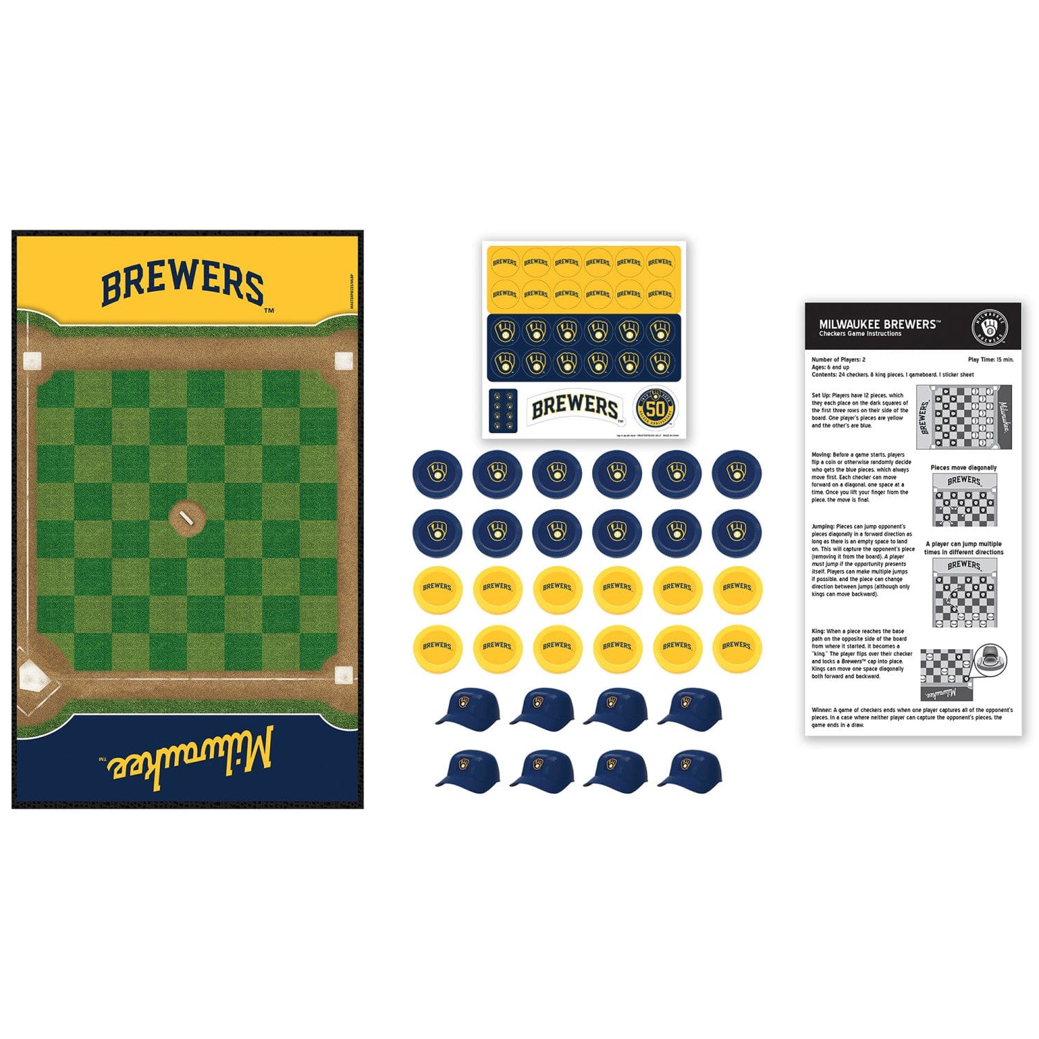 Milwaukee Brewers Checkers Game - Sports Gifts, Sports Memorabilia, Sports Collectibles, Fan Shop