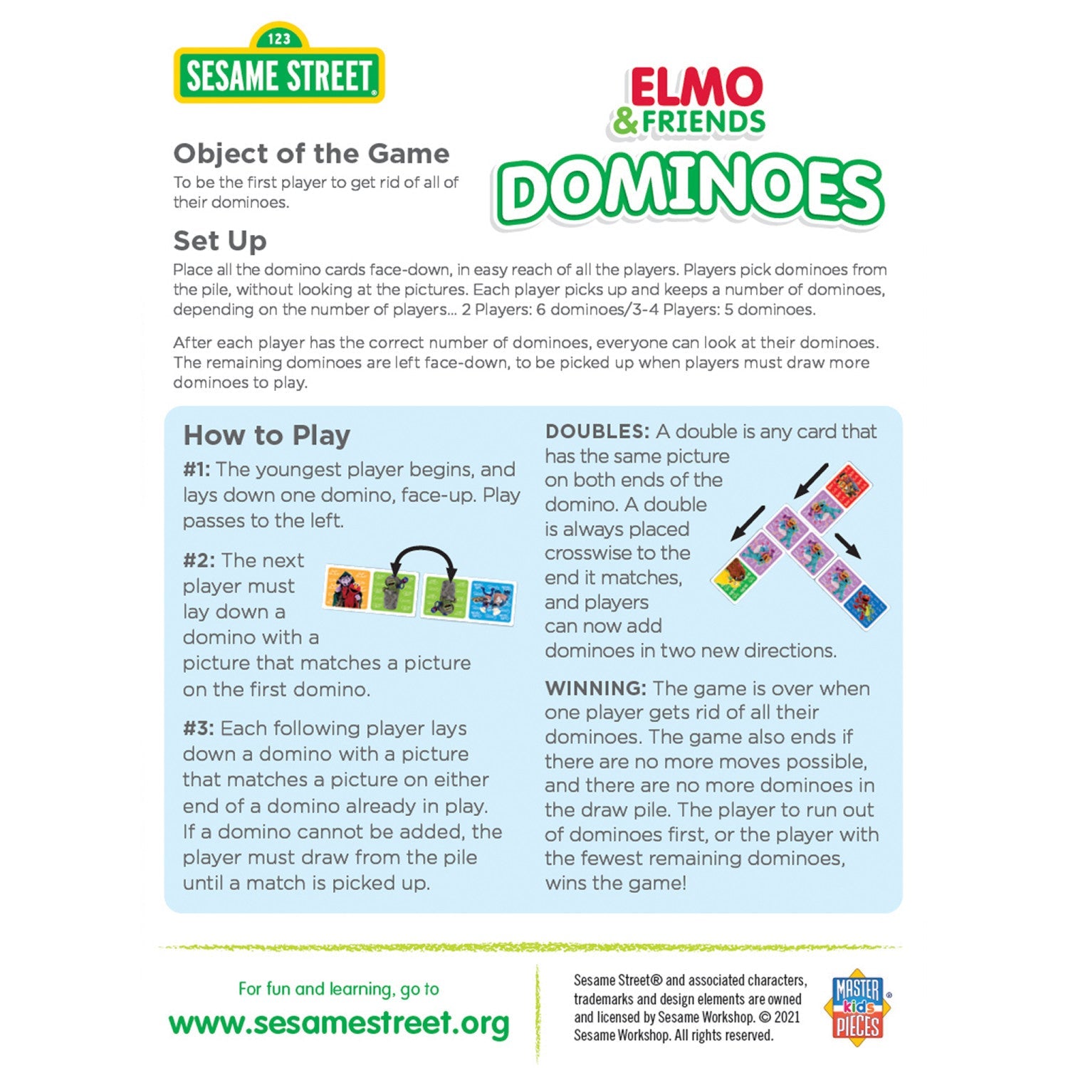 Sesame Street - Elo & Friends Picture Dominoes - 757 Sports Collectibles