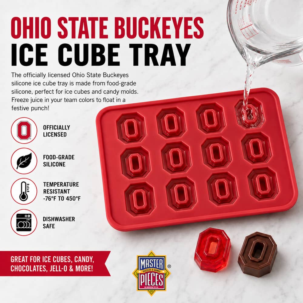 Ohio State Buckeyes Silicone Ice Cube Tray