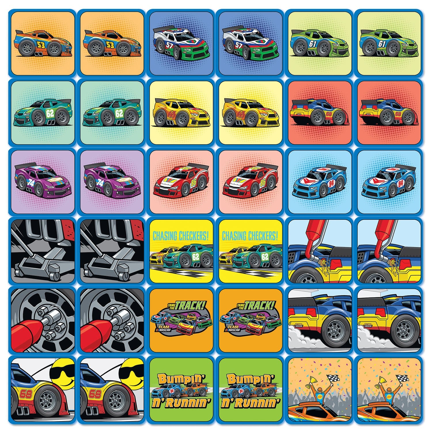 NASCAR Matching Game: Race to the Finish!