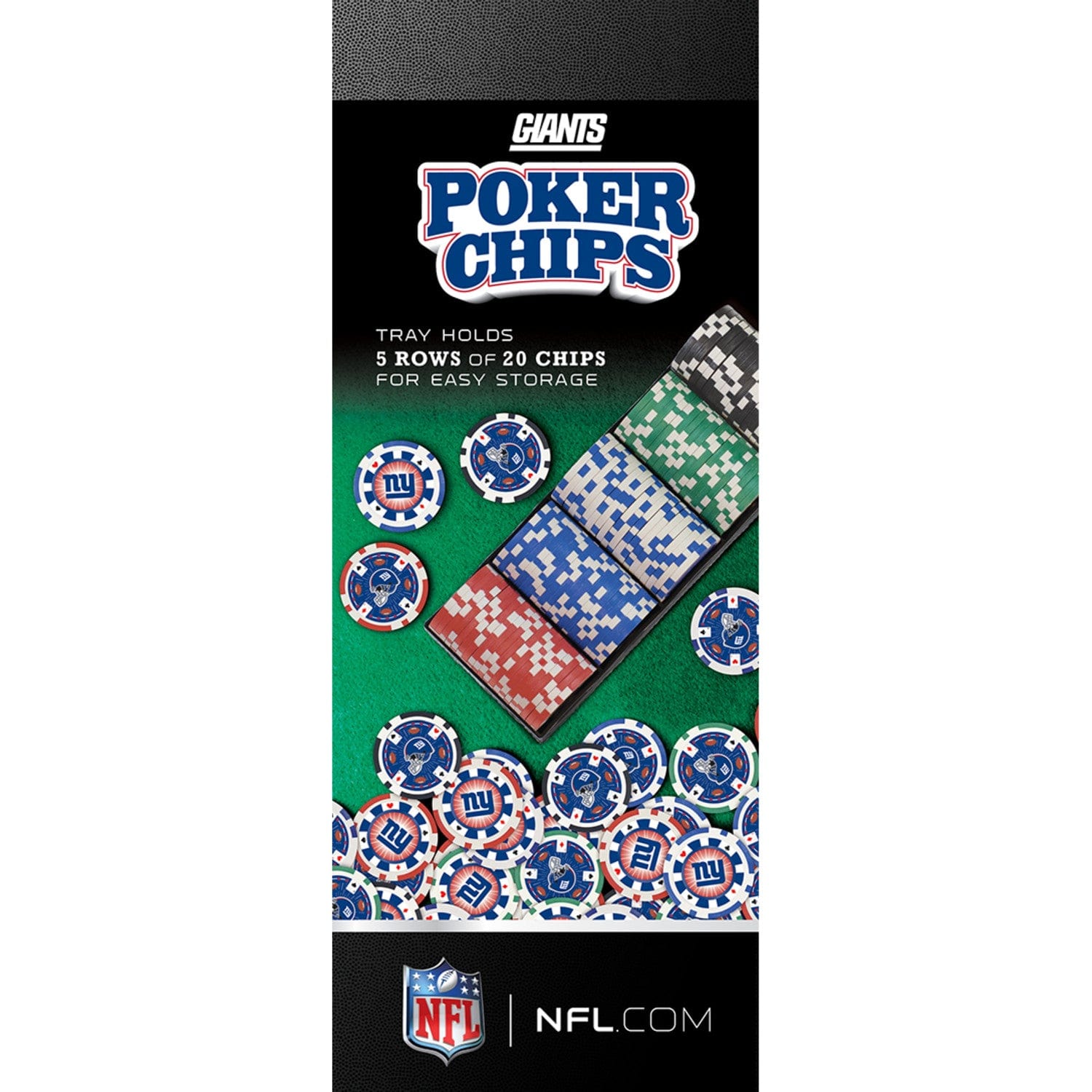 New York Giants 100 Piece Poker Chip Set - Sports Gifts, Sports Memorabilia, Sports Collectibles, Fan Shop