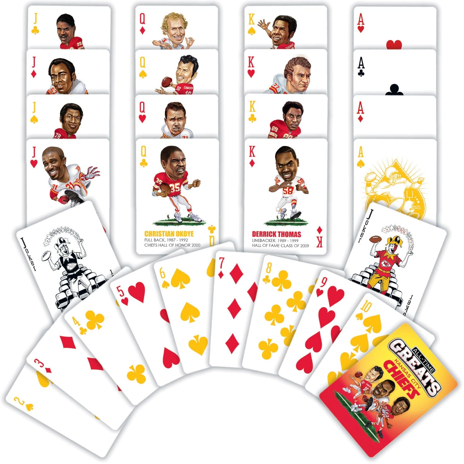 Kansas City Chiefs All-Time Greats Playing Cards - Collectible 54 Card Deck