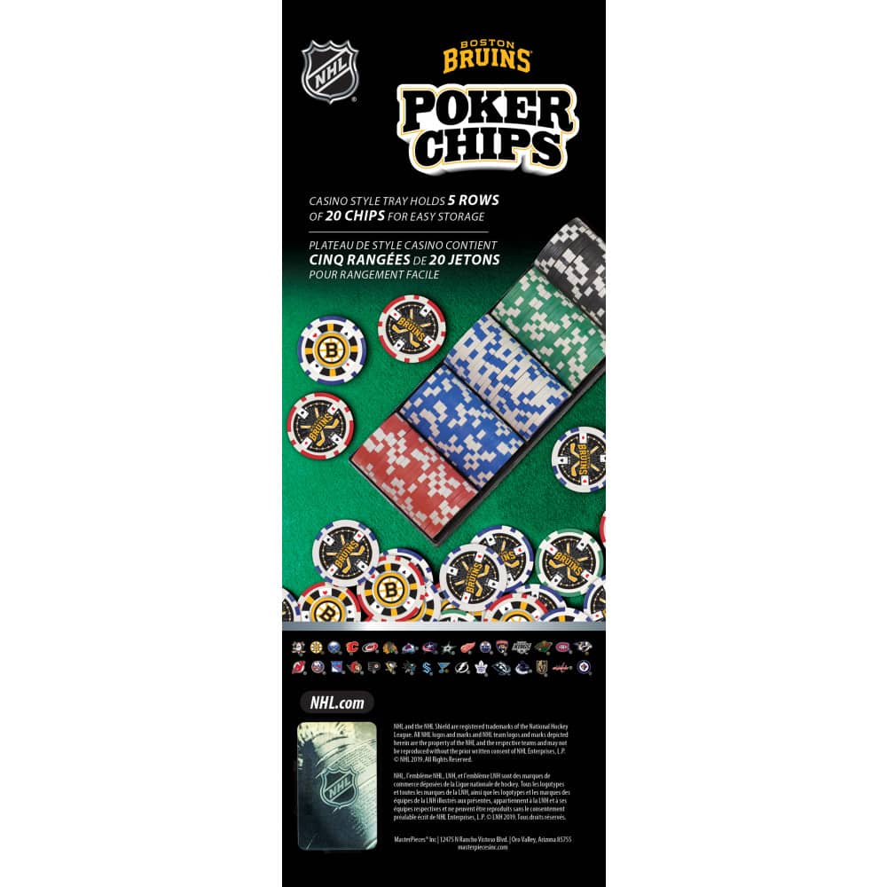 Boston Bruins 100 Piece Poker Chip Set