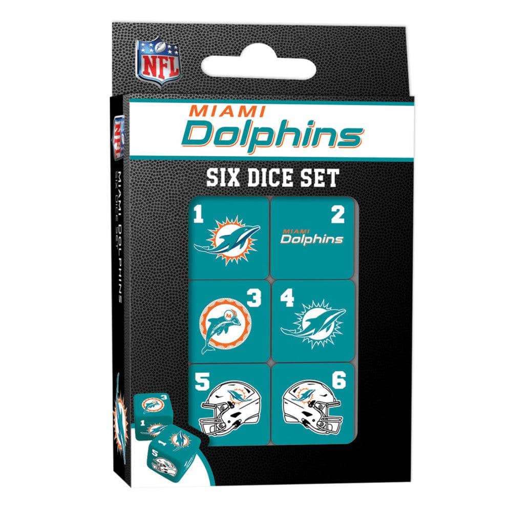Miami Dolphins Dice Set - Sports Gifts, Sports Memorabilia, Sports Collectibles, Fan Shop