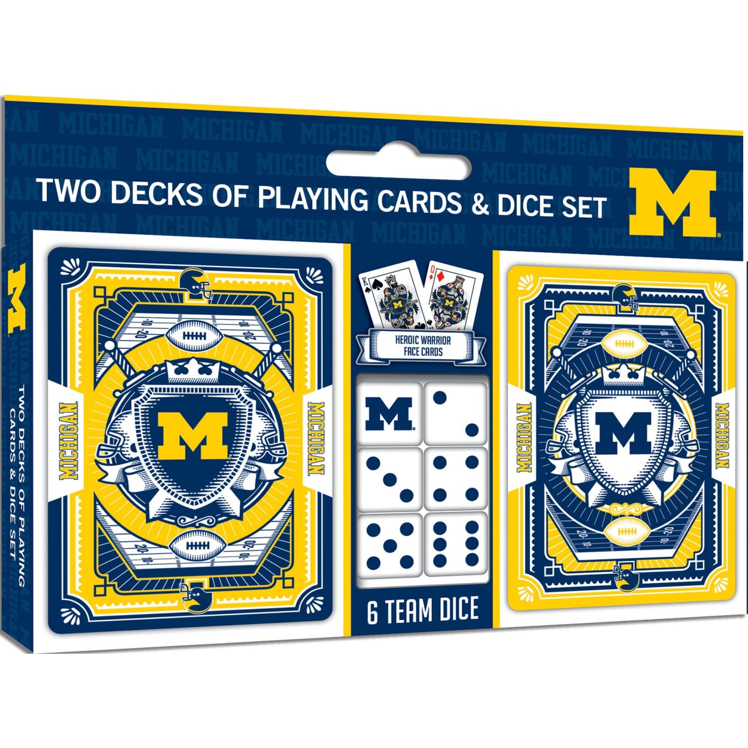 Michigan Wolverines 2-Pack Playing Cards and Dice Set - Sports Gifts, Sports Memorabilia, Sports Collectibles, Fan Shop