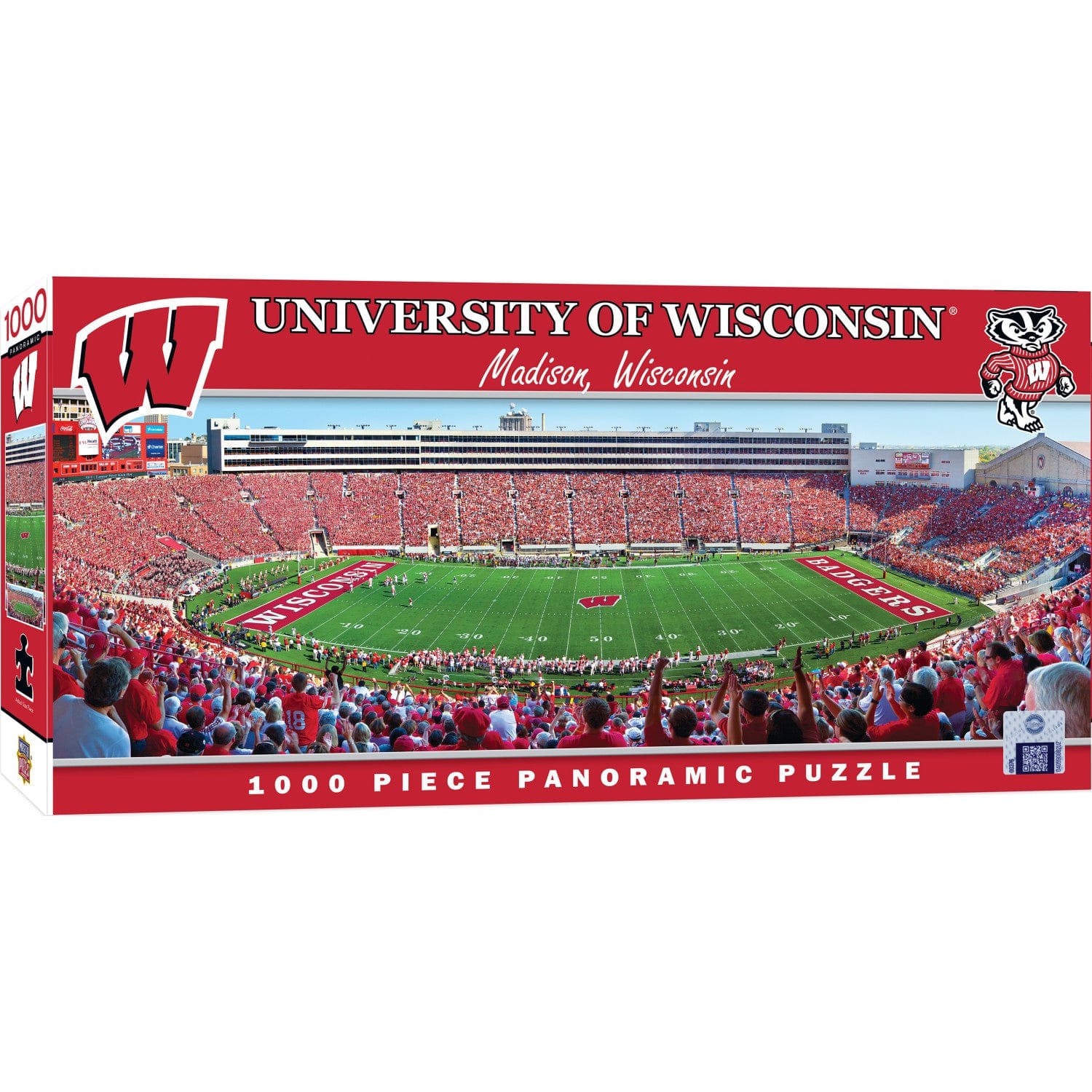 Wisconsin Badgers 1000 Piece Panoramic Jigsaw Puzzle - Center View - Sports Gifts, Sports Memorabilia, Sports Collectibles, Fan Shop