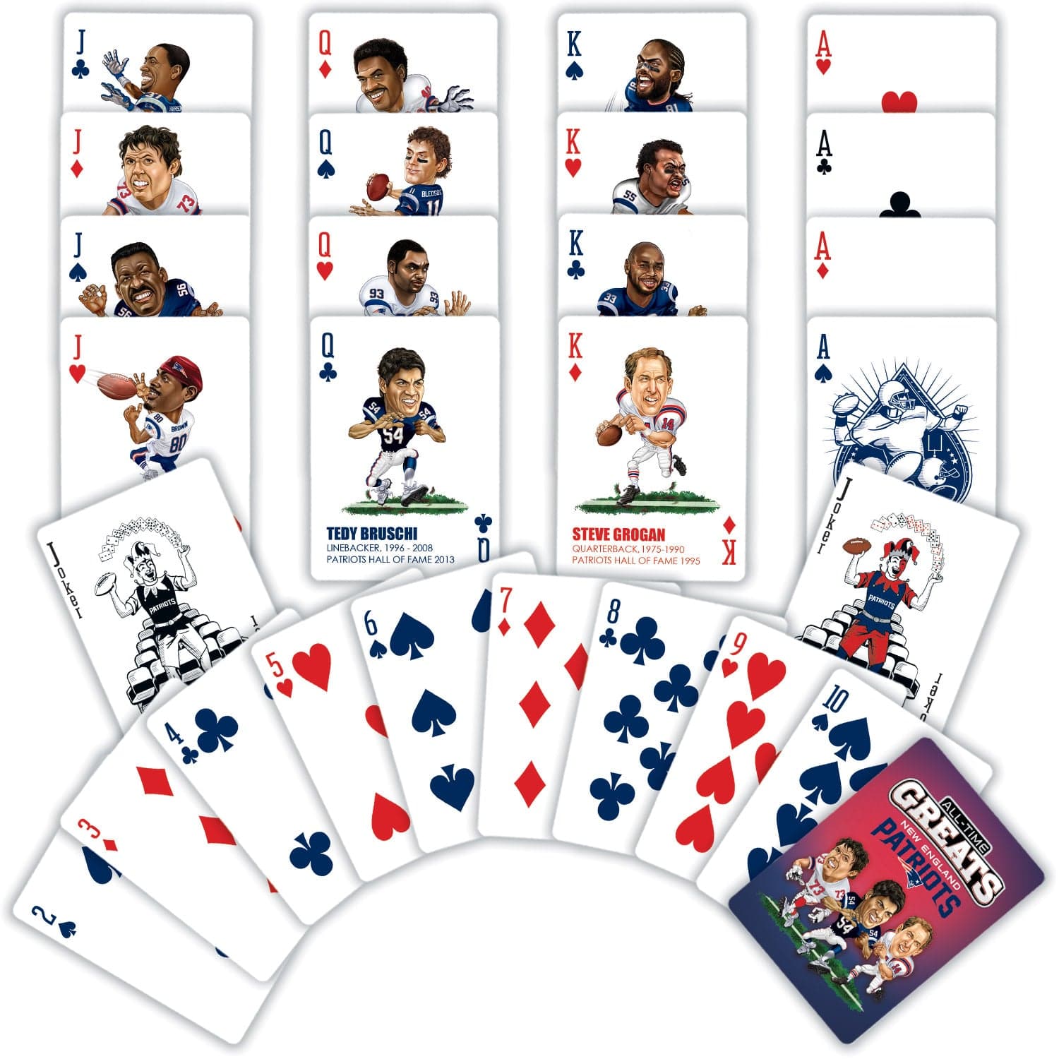 New England Patriots All-Time Greats Playing Cards - 54 Card Deck - Sports Gifts, Sports Memorabilia, Sports Collectibles, Fan Shop