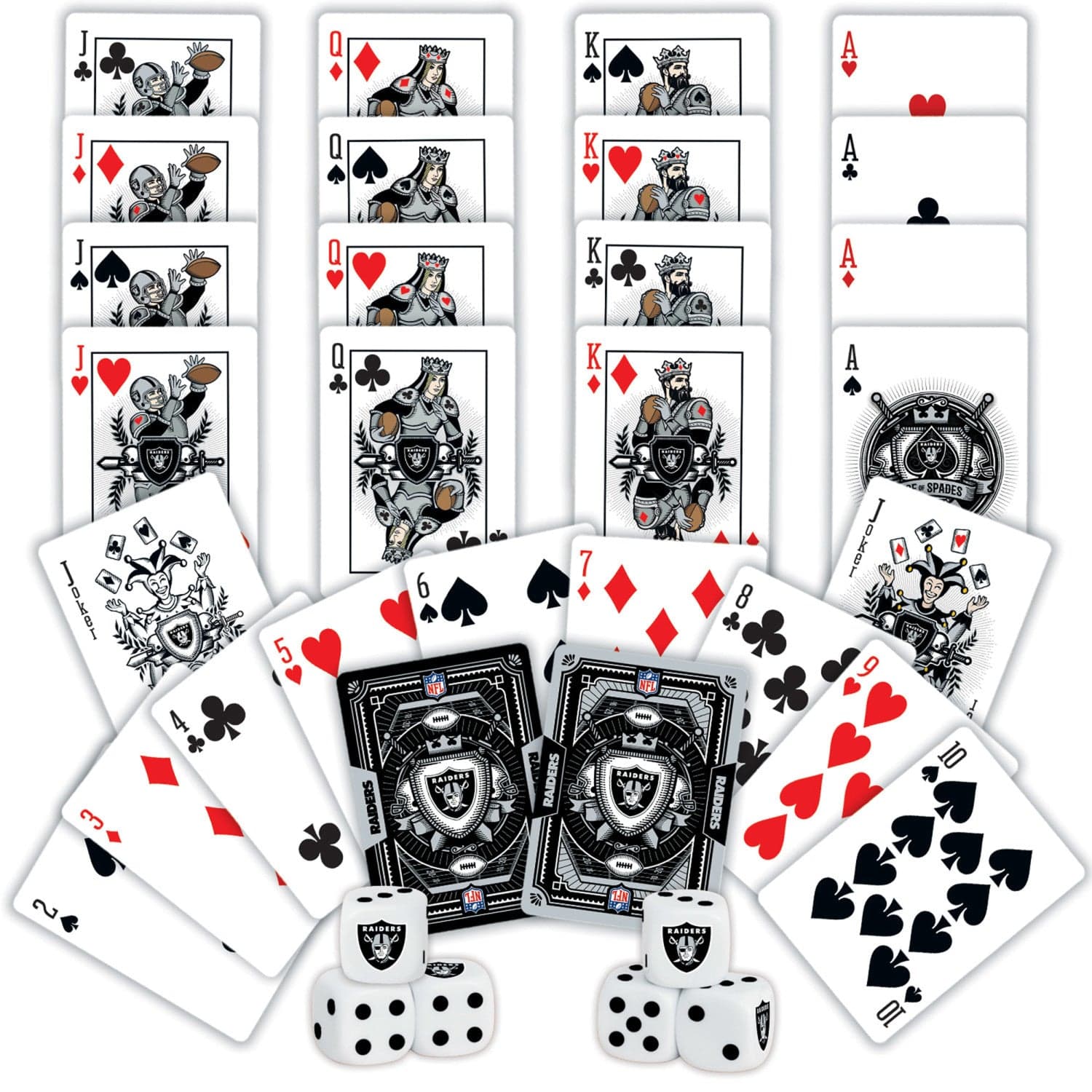Las Vegas Raiders 2-Pack Playing Cards and Dice Set