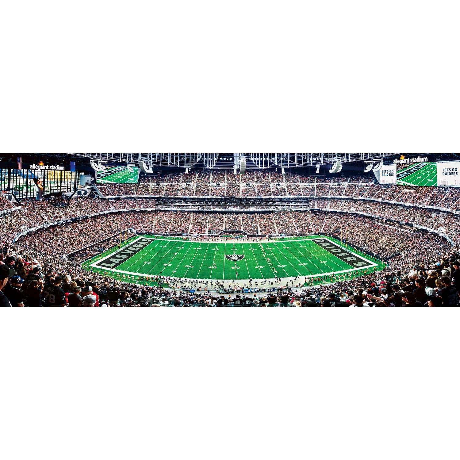 Las Vegas Raiders 1000 Piece Panoramic Jigsaw Puzzle - Center View - Sports Gifts, Sports Memorabilia, Sports Collectibles, Fan Shop