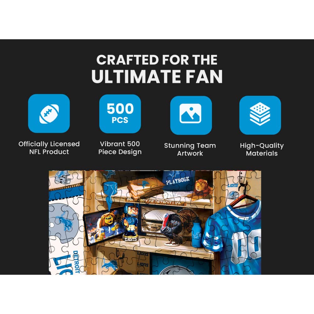 Detroit Lions Locker Room 500 Piece Jigsaw Puzzle