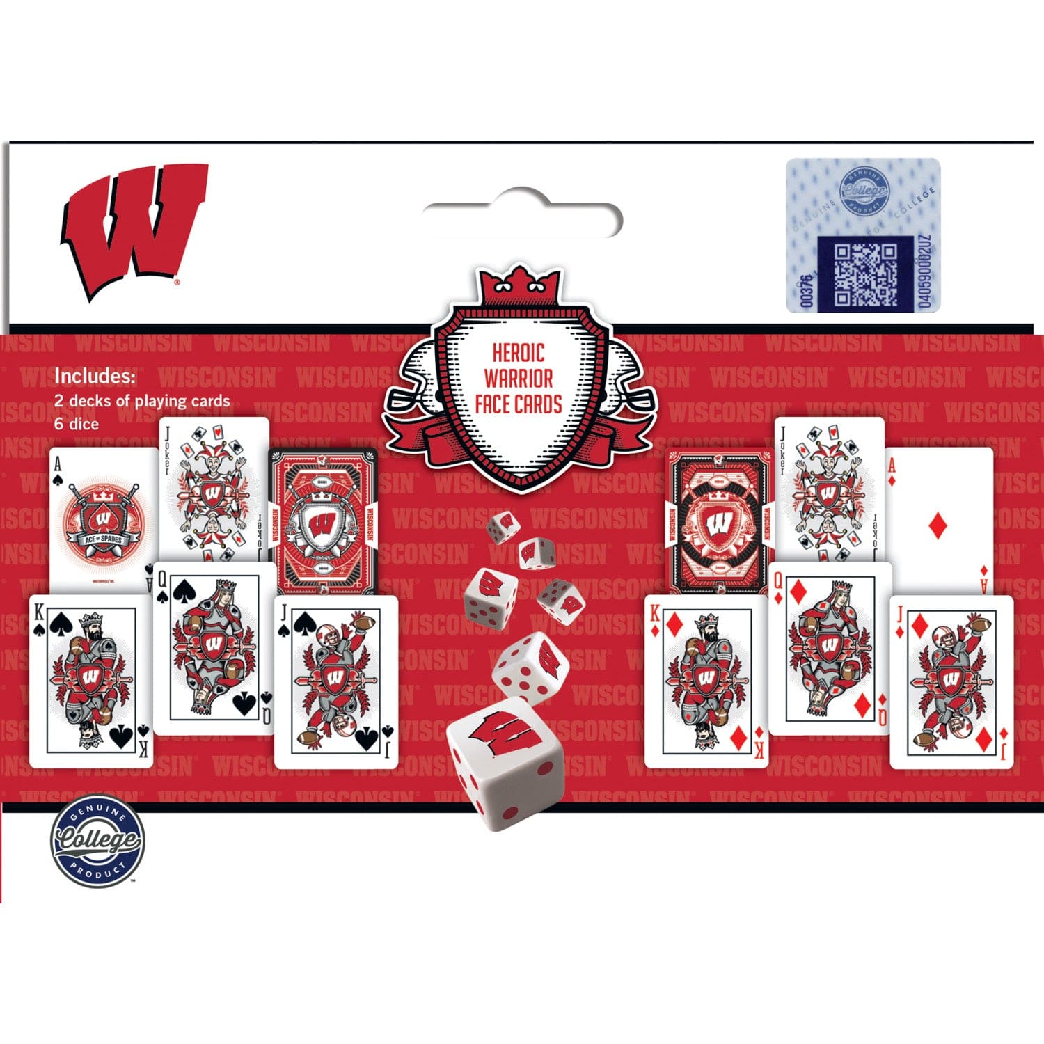 Wisconsin Badgers 2-Pack Playing Cards and Dice Set - Sports Gifts, Sports Memorabilia, Sports Collectibles, Fan Shop