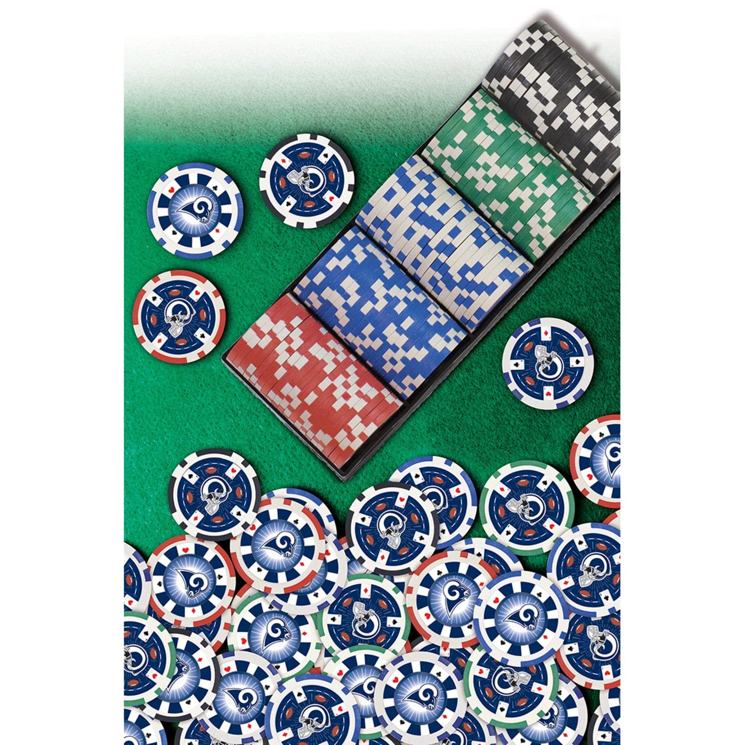 Los Angeles Rams 100-Piece Poker Chip Set - Sports Gifts, Sports Memorabilia, Sports Collectibles, Fan Shop