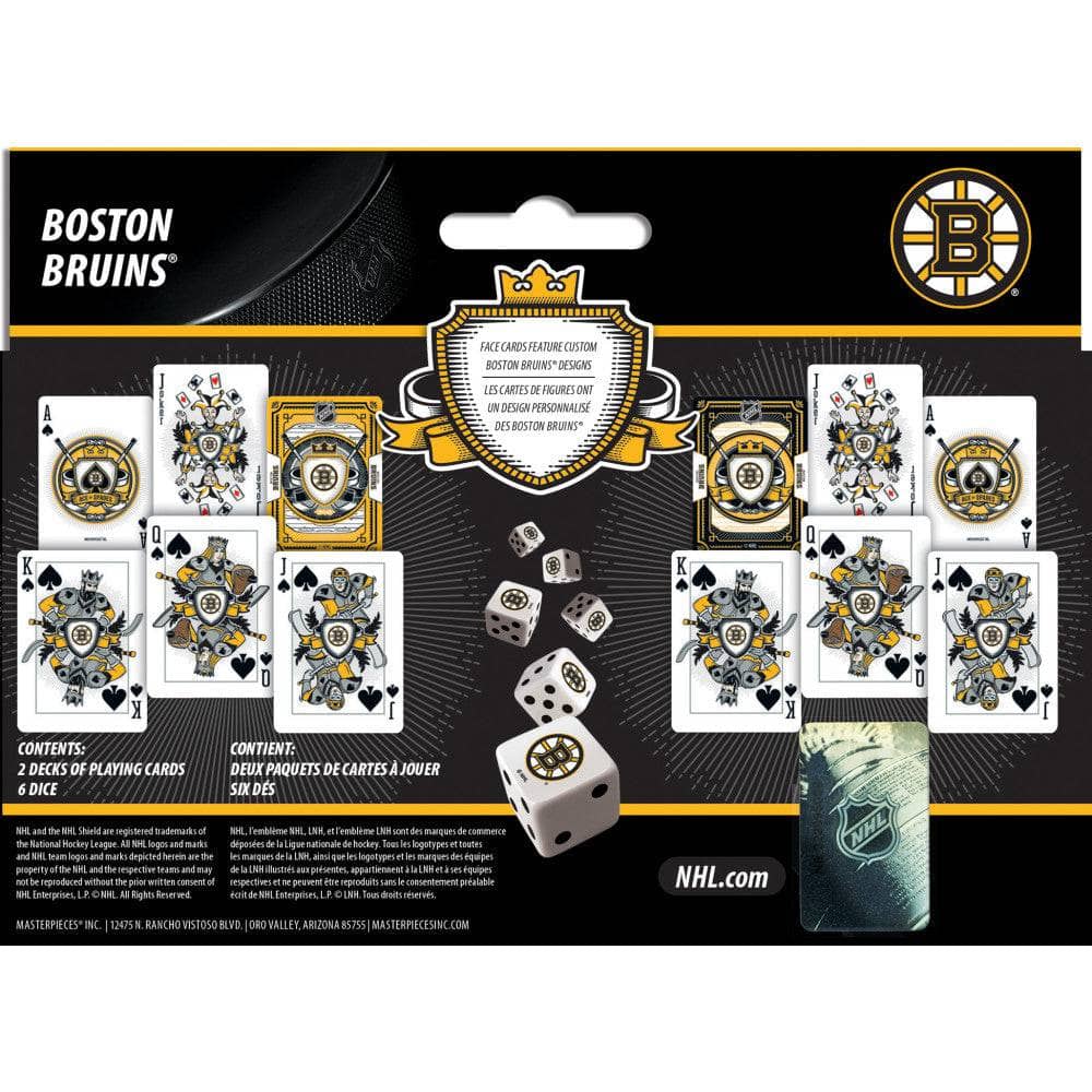Boston Bruins 2-Pack Playing Cards & Dice Set - Sports Gifts, Sports Memorabilia, Sports Collectibles, Fan Shop