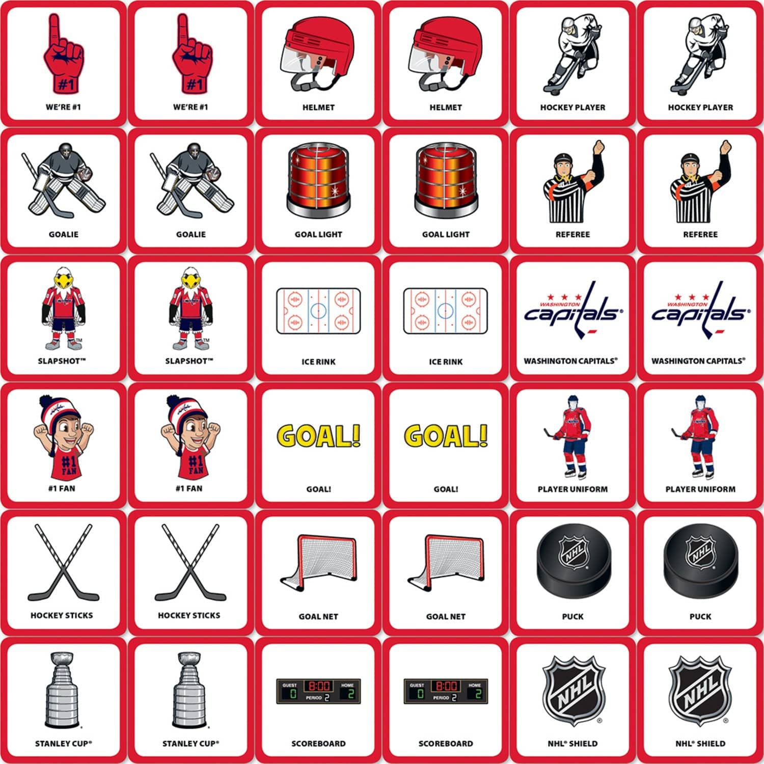 Washington Capitals Memory Matching Game - Sports Gifts, Sports Memorabilia, Sports Collectibles, Fan Shop