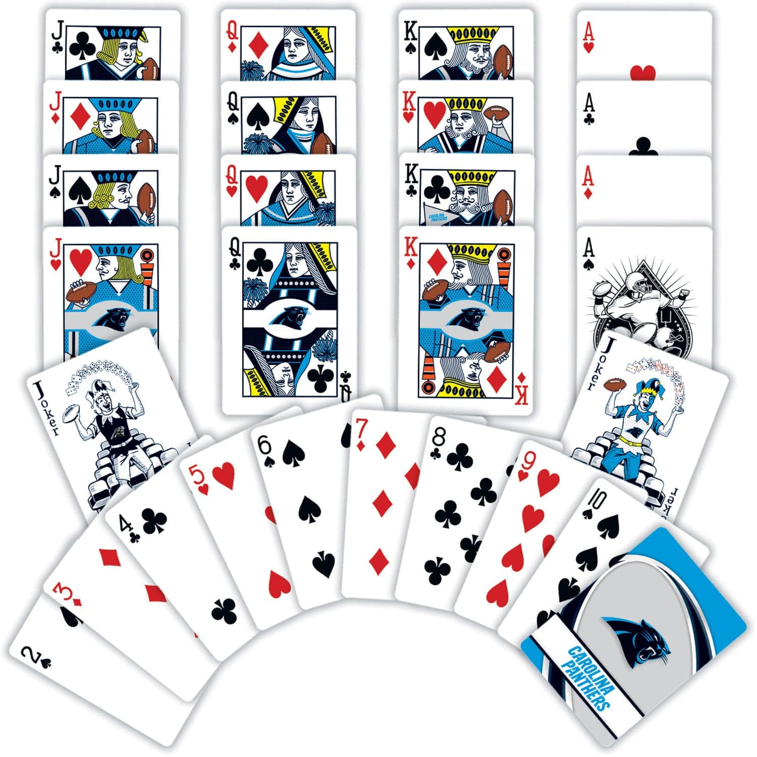 Carolina Panthers 54-Card Deck Playing Cards - Sports Gifts, Sports Memorabilia, Sports Collectibles, Fan Shop