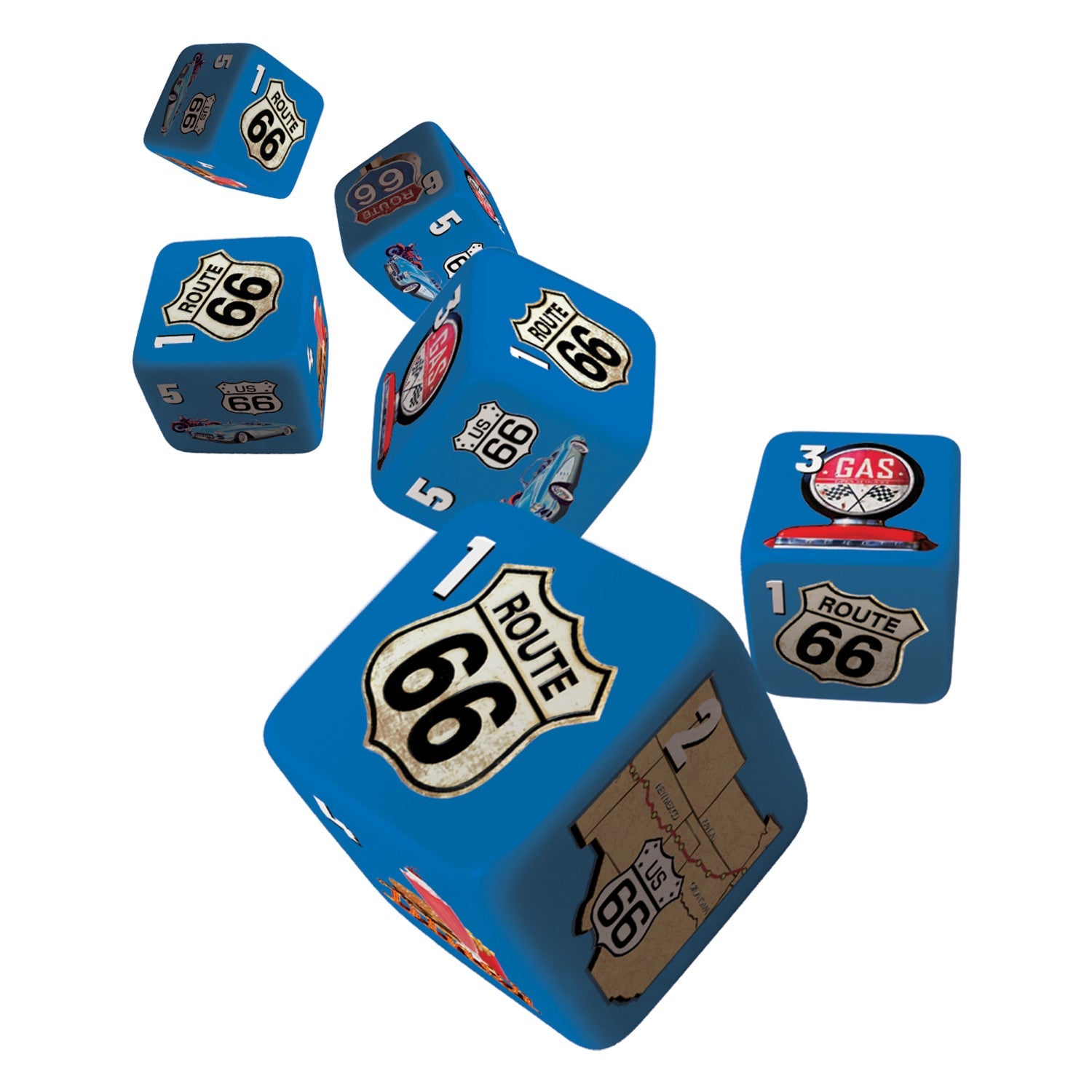 Route 66 - 6 Piece D6 Gaming Dice Set - 757 Sports Collectibles