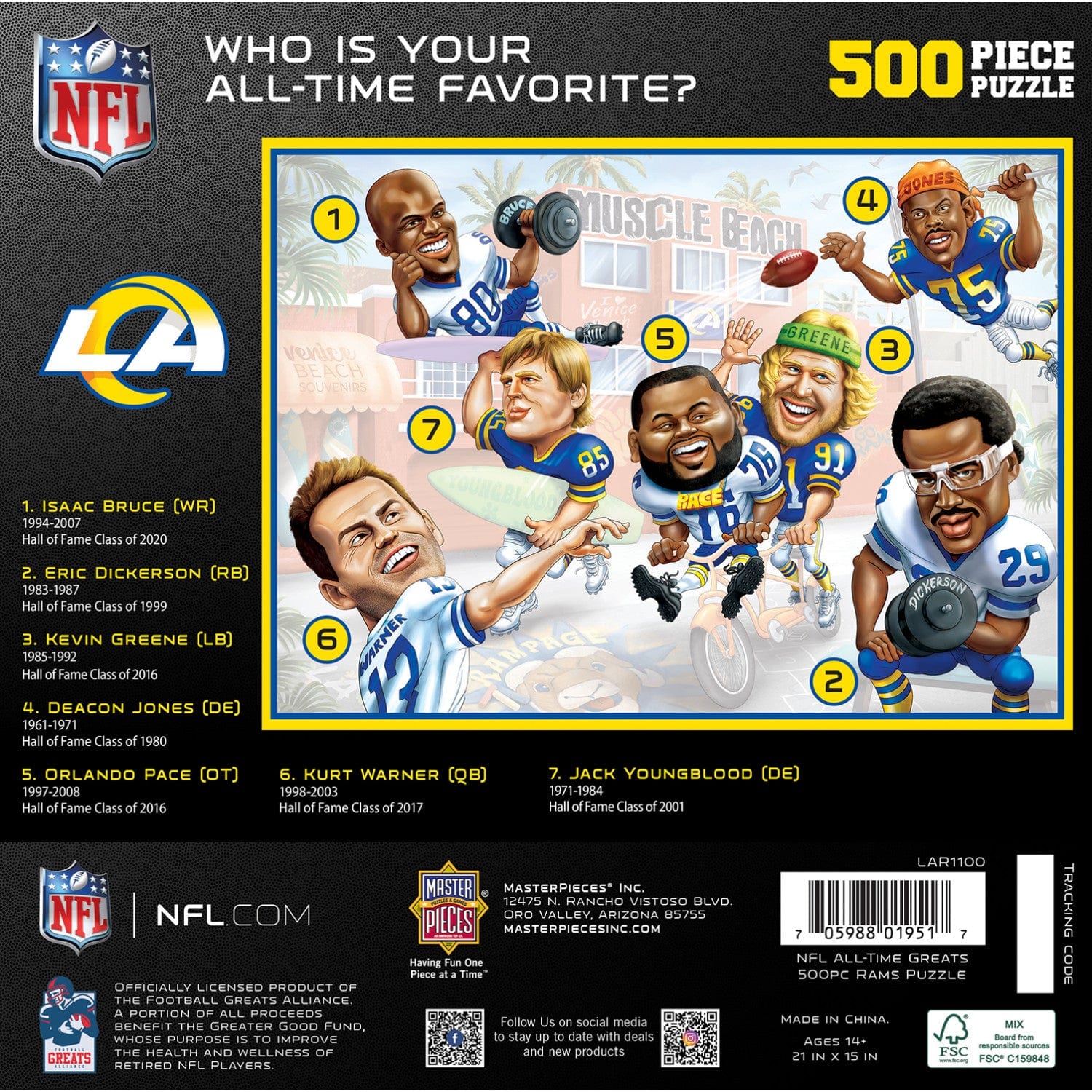 Los Angeles Rams All-Time Greats 500-Piece Jigsaw Puzzle - Sports Gifts, Sports Memorabilia, Sports Collectibles, Fan Shop
