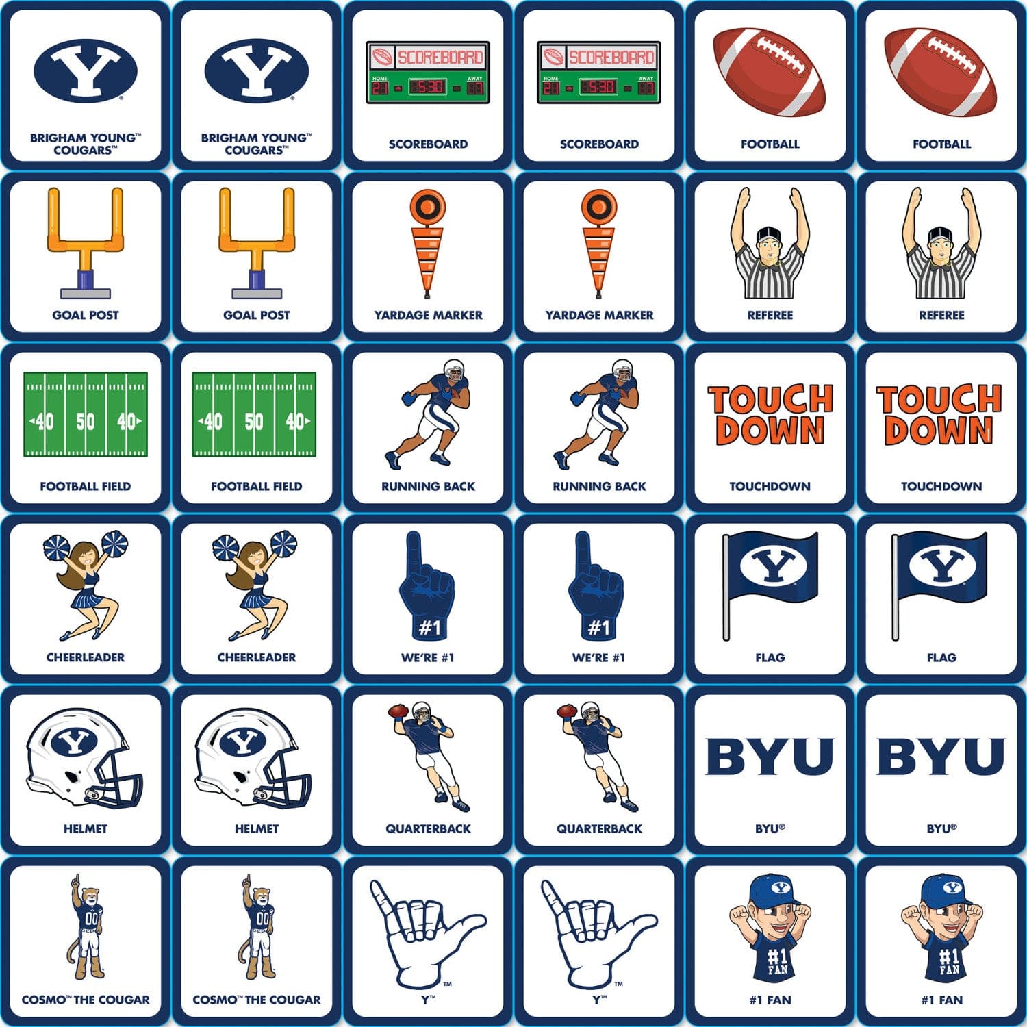 BYU Cougars Memory Matching Game - Sports Gifts, Sports Memorabilia, Sports Collectibles, Fan Shop
