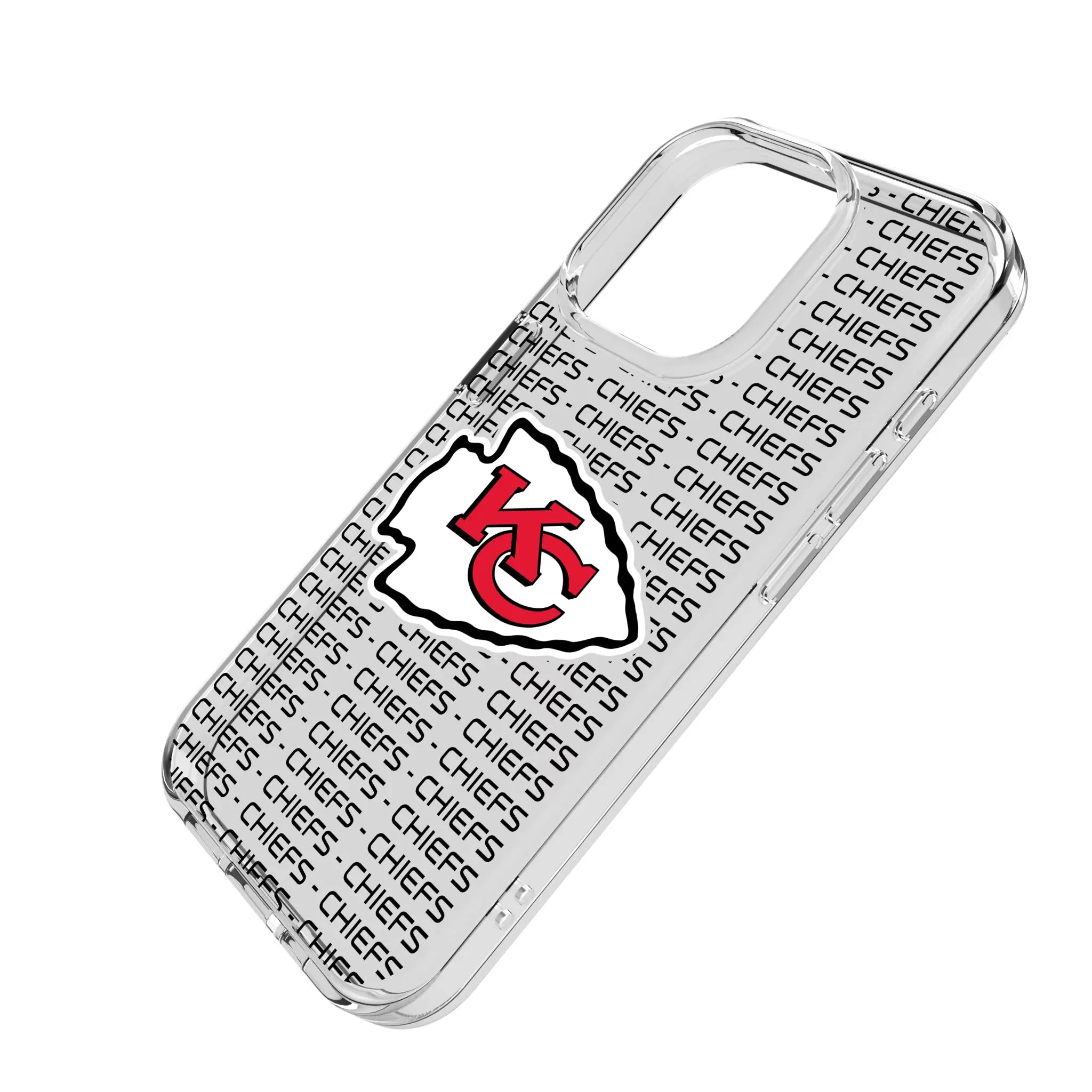 Kansas City Chiefs Text Backdrop Clear Phone Case for Apple iPhone