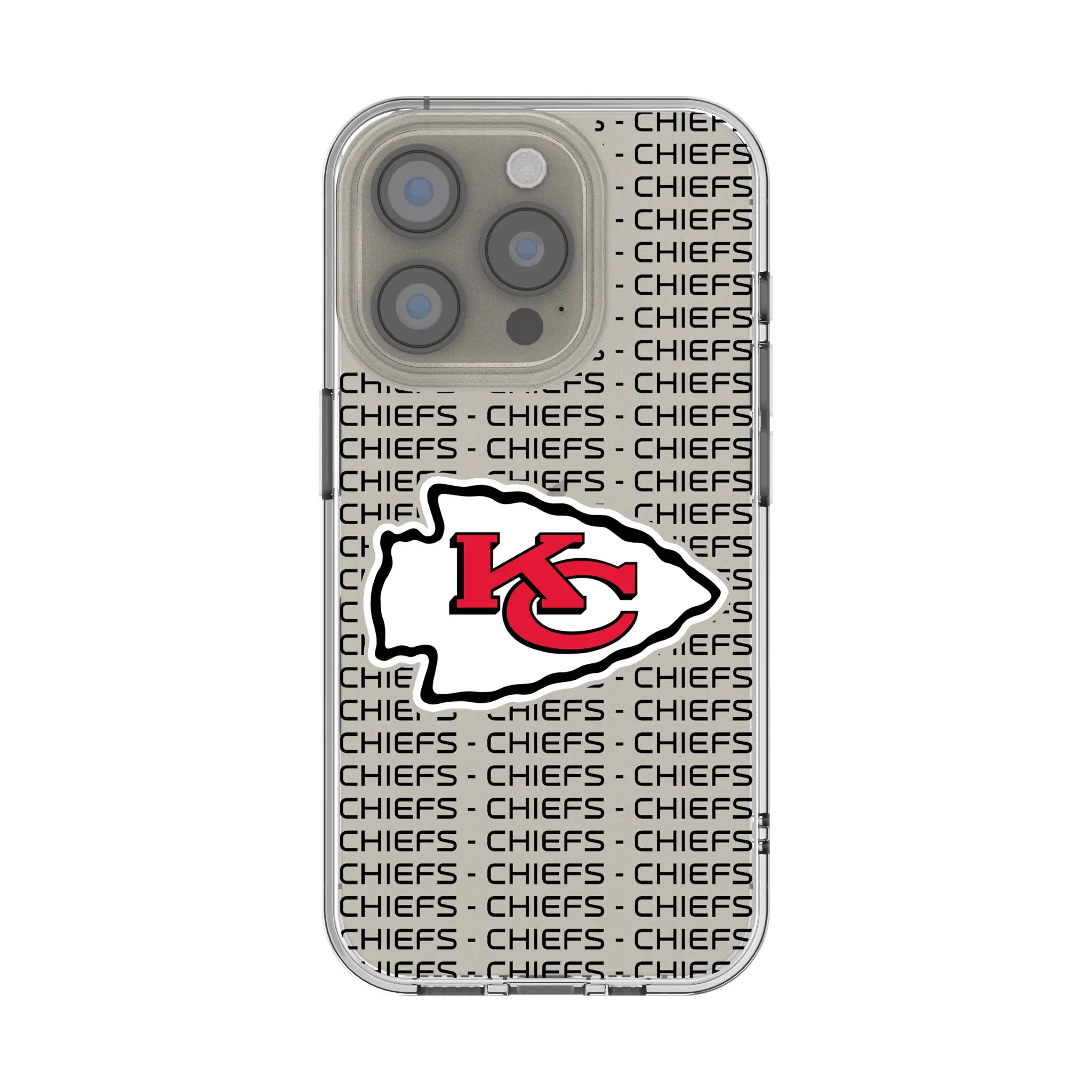 Kansas City Chiefs Text Backdrop Clear Phone Case for Apple iPhone