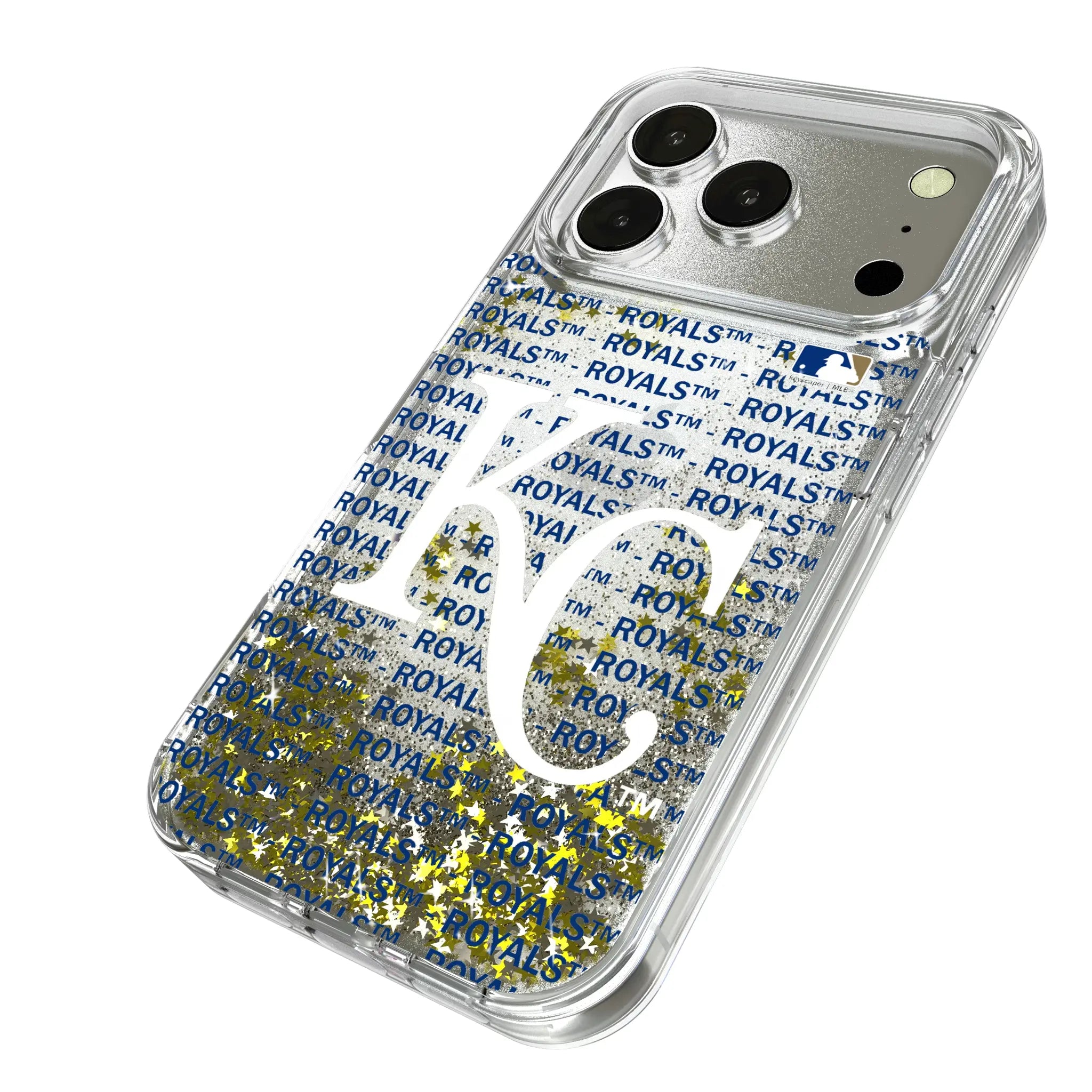Kansas City Royals Text Backdrop Glitter Phone Case