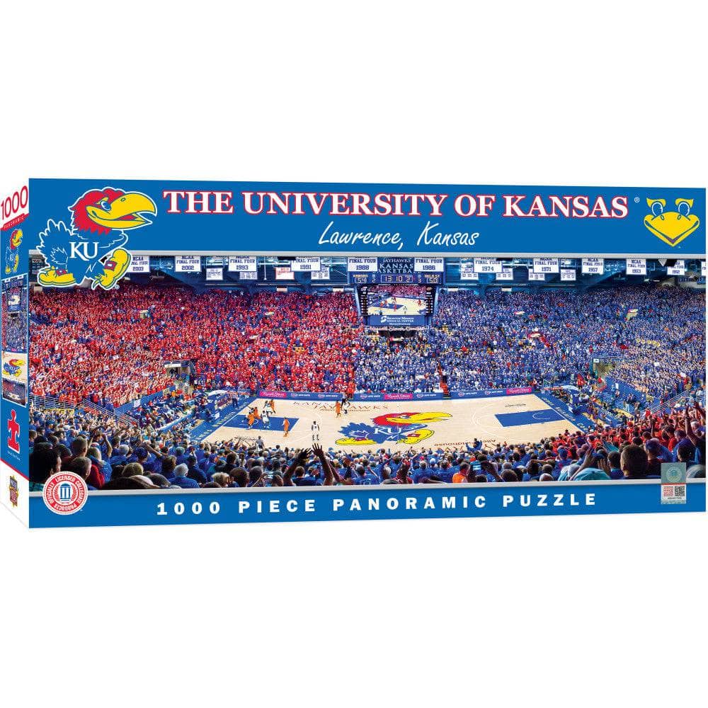 Kansas Jayhawks 1000 Piece Panoramic Jigsaw Puzzle - Sports Gifts, Sports Memorabilia, Sports Collectibles, Fan Shop
