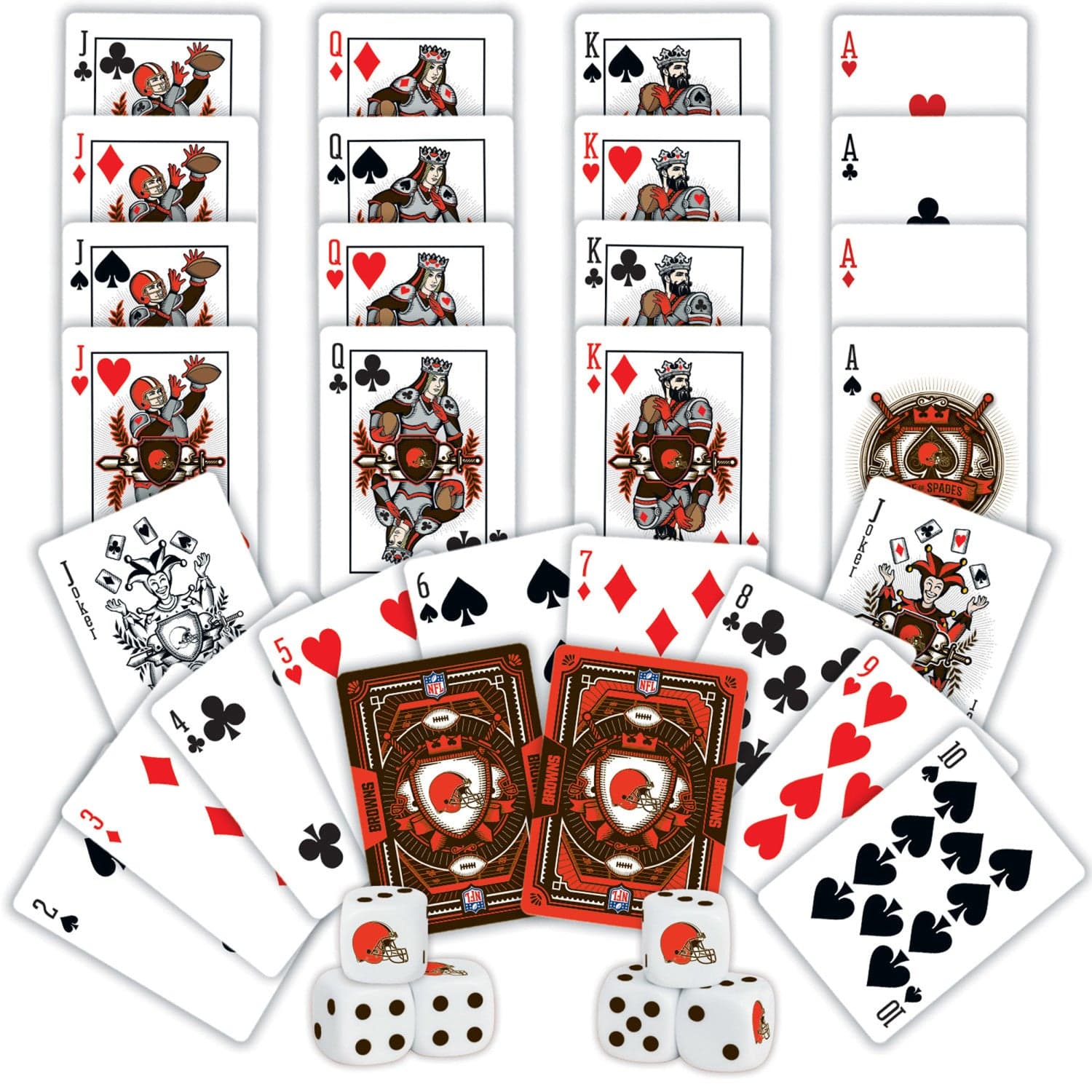 Cleveland Browns 2-Pack Playing Cards and Dice Set