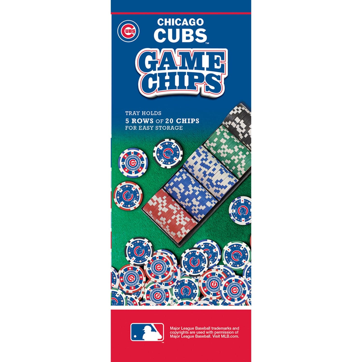 Chicago Cubs 100 Piece Poker Chip Set - Sports Gifts, Sports Memorabilia, Sports Collectibles, Fan Shop