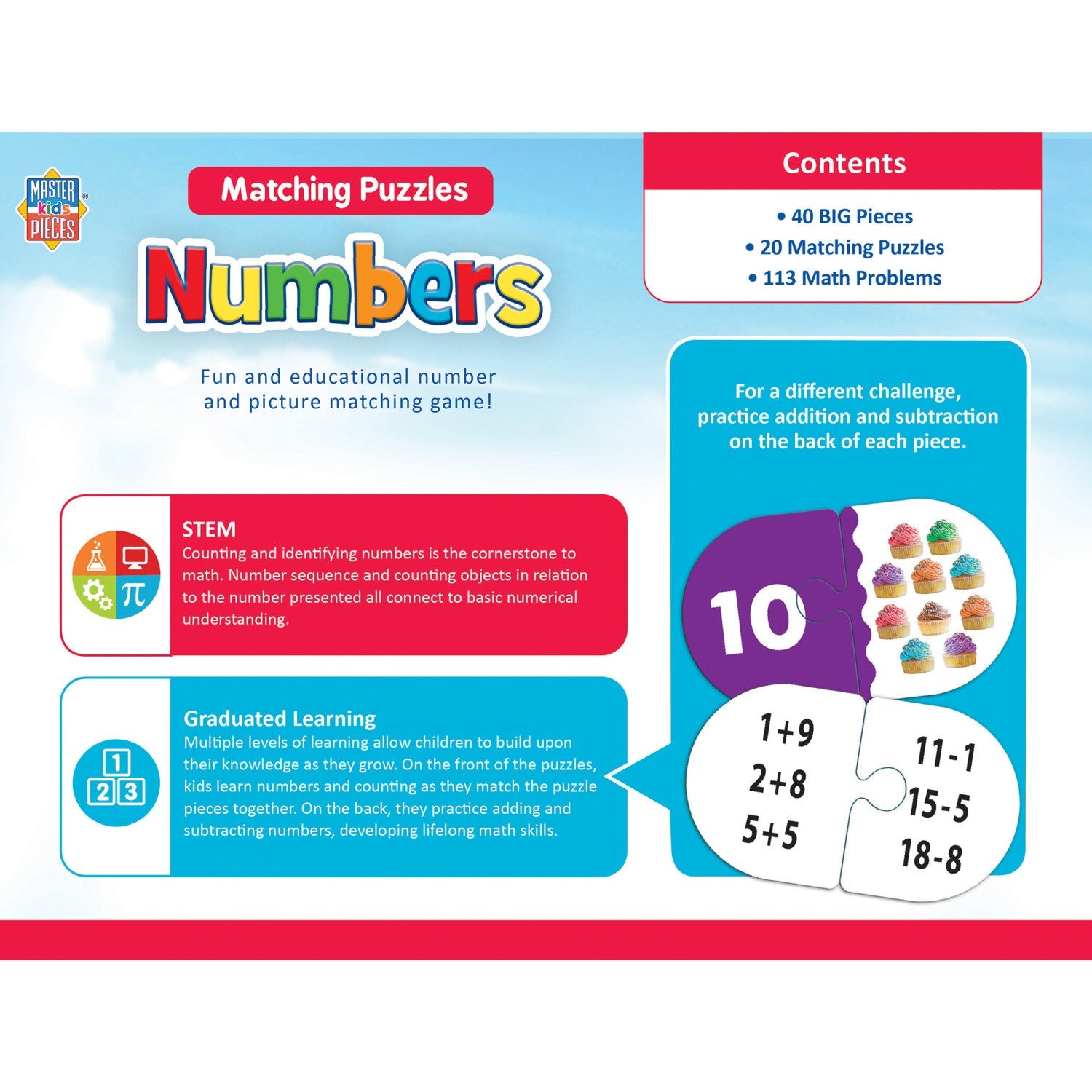 Numbers - Educational Matching Jigsaw Puzzles - 757 Sports Collectibles