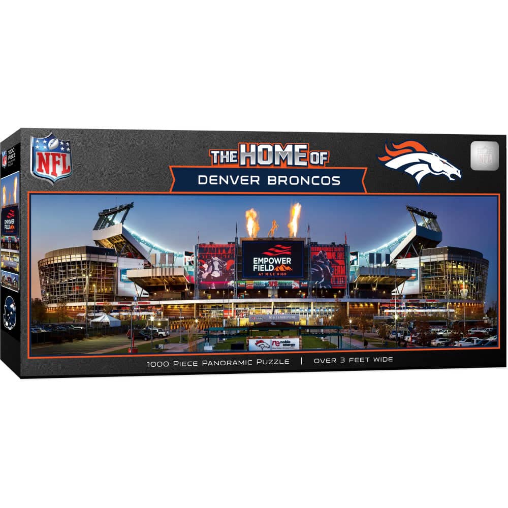 Denver Broncos Stadium View 1000 Piece Panoramic Jigsaw Puzzle - Sports Gifts, Sports Memorabilia, Sports Collectibles, Fan Shop