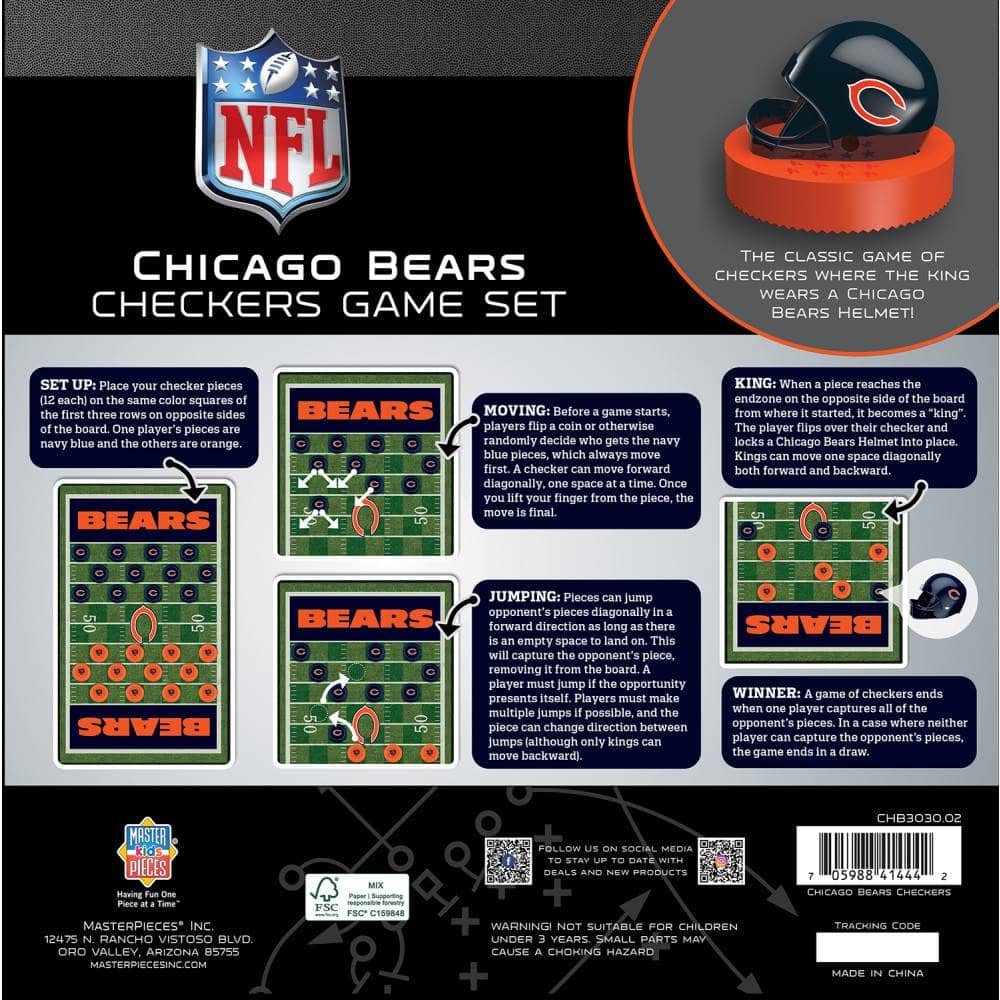 Chicago Bears Checkers Game