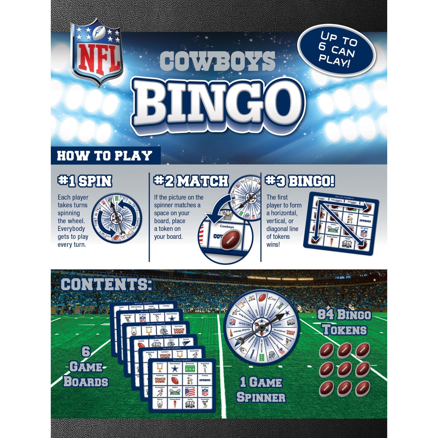 Dallas Cowboys Bingo: Game Day Fun! - Sports Gifts, Sports Memorabilia, Sports Collectibles, Fan Shop