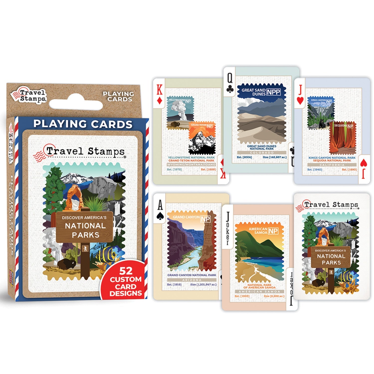 National Parks Travel Stamps Playing Cards - 54 Card Deck - 757 Sports Collectibles