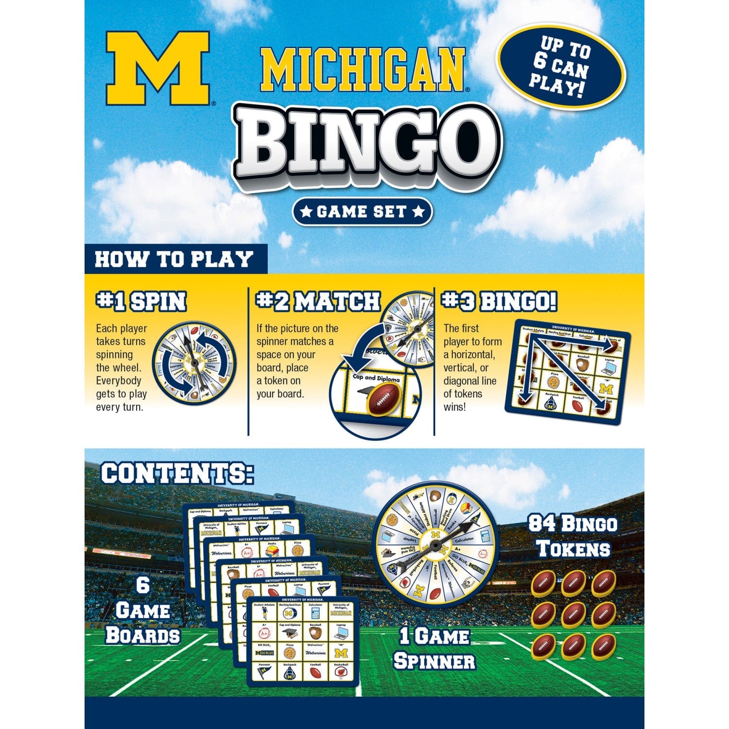 Michigan Wolverines Bingo: Game Day Fun! - Sports Gifts, Sports Memorabilia, Sports Collectibles, Fan Shop